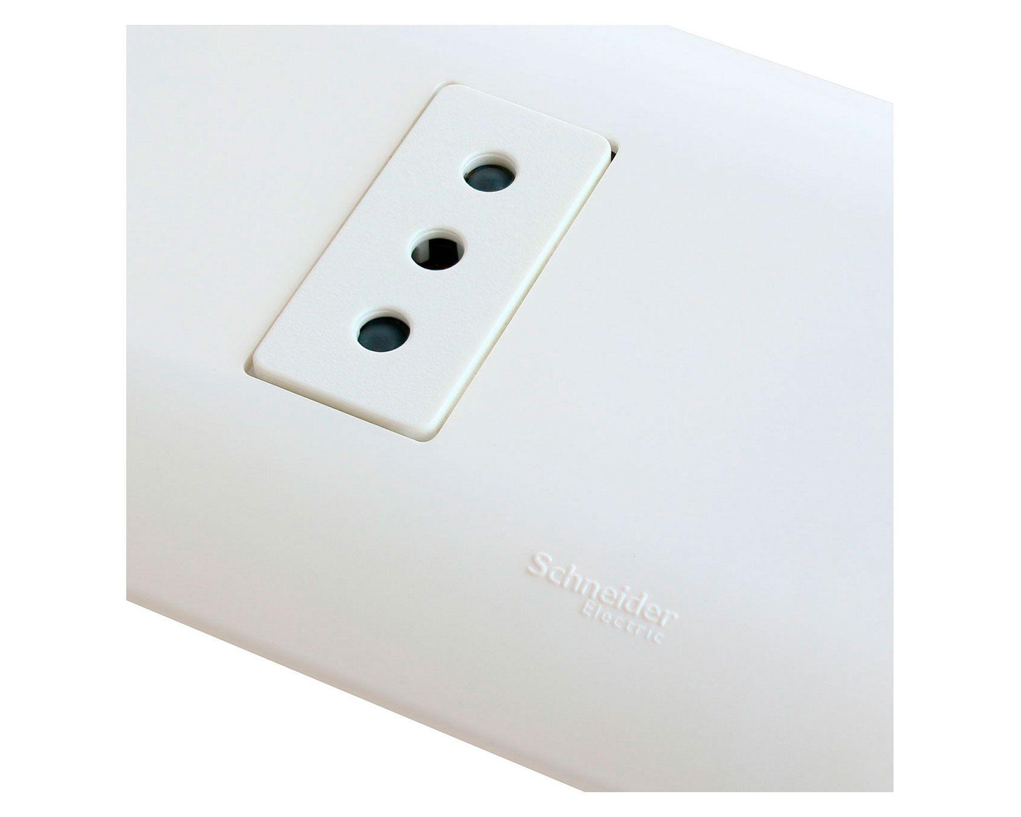 Placa armada tomacorriente 10A 2P+T Génesis blanco Schneider-3