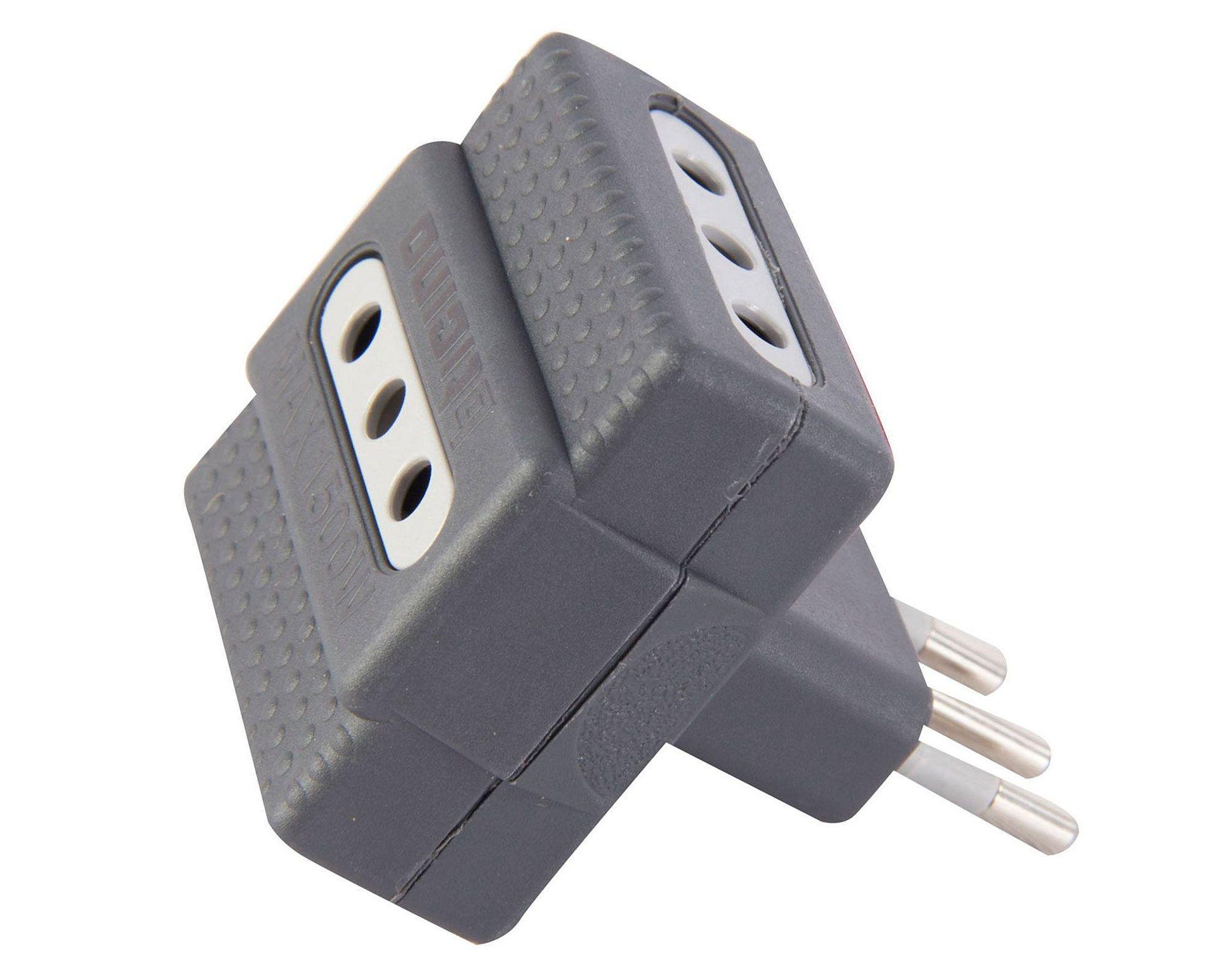 Adaptador triple línea 2p+t 10a 250v gris Bticino-4