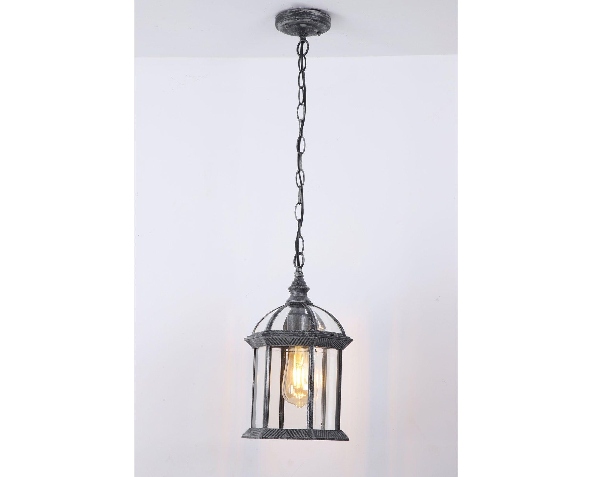 Farol colgar 1L E27 hexágono gris Abitare-7