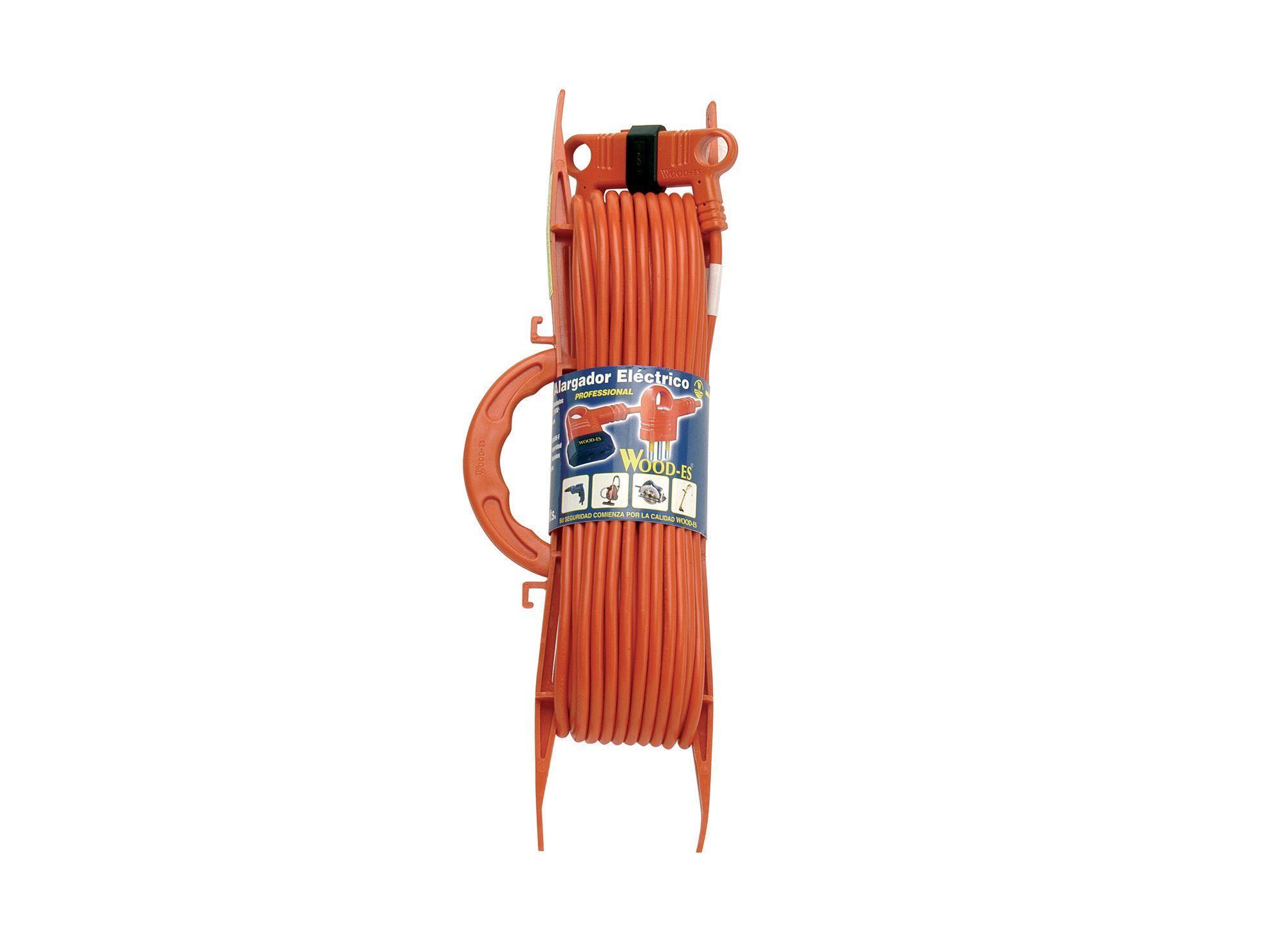 Alargador con soporte 20 m simple naranjo Wood-es-0