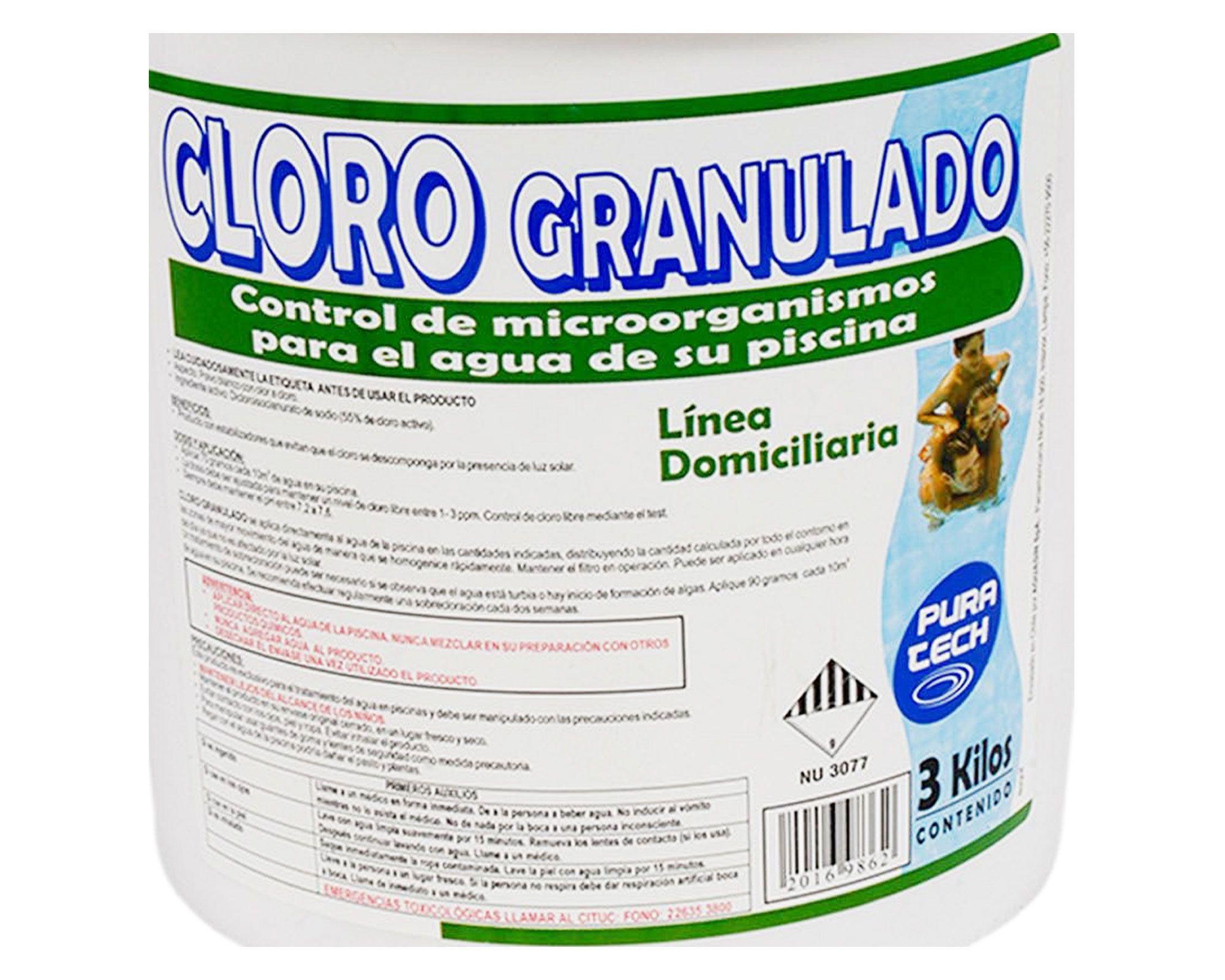 Cloro granulado piscina 3 kg Pura tech-2