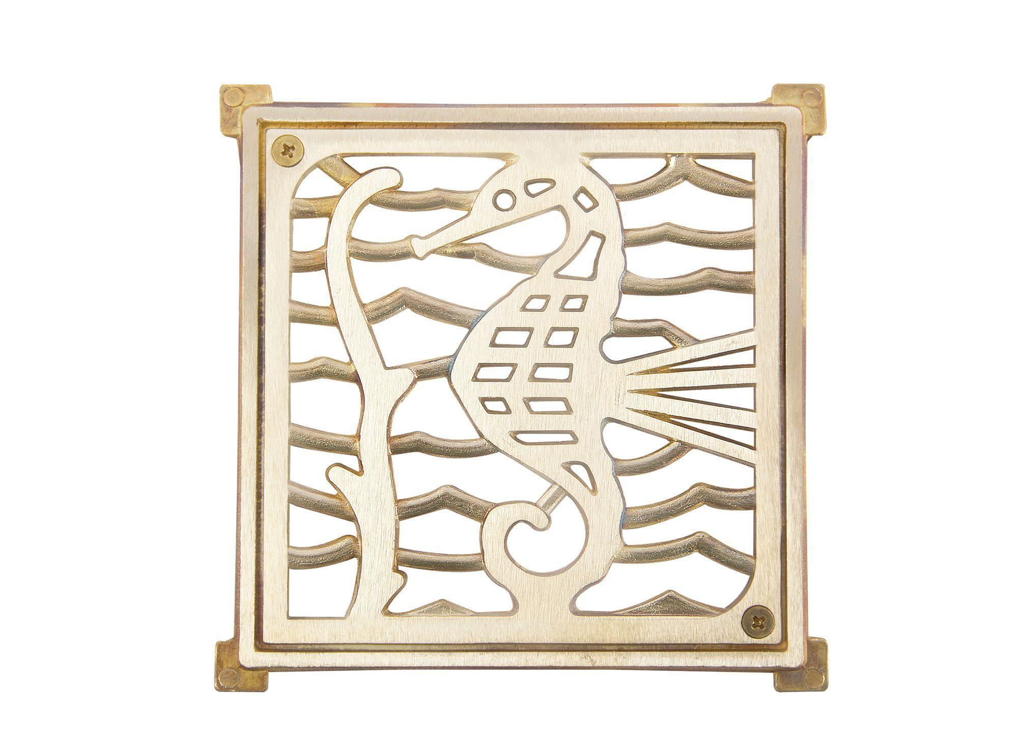 Rejilla pileta 140mm cuadrada bronce Poli-0