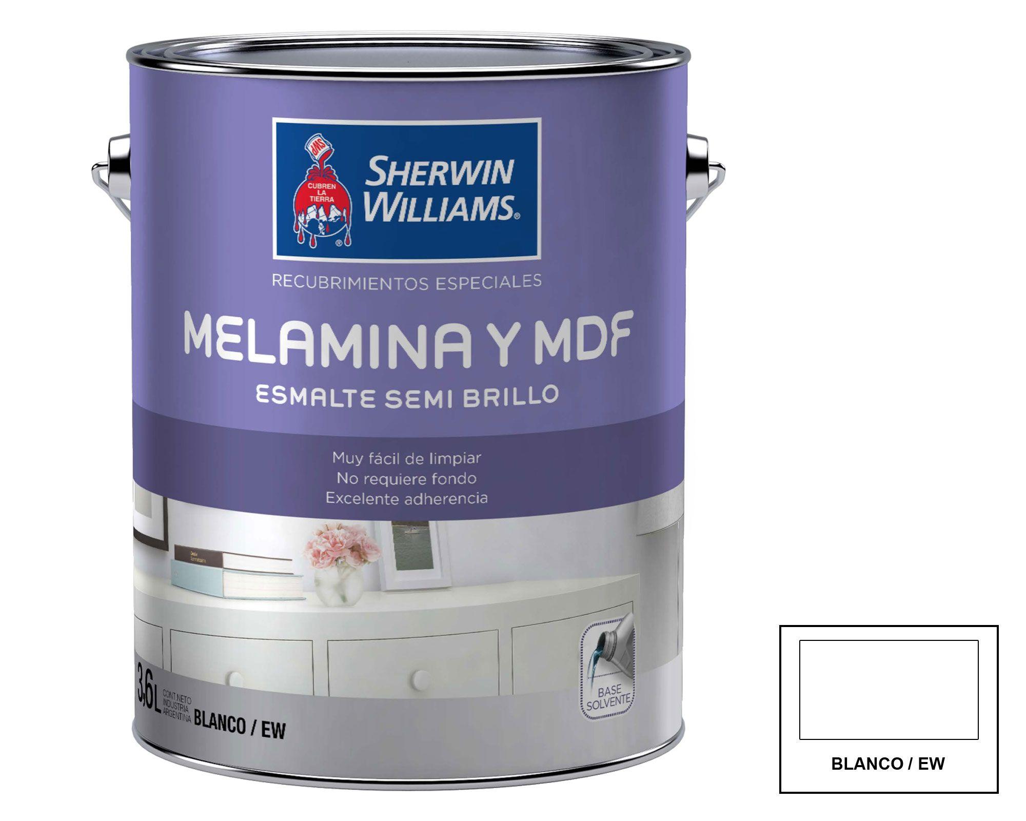 Esmalte melamina y MDF 1 galón blanco/EW semi brillante Sherwin Williams-0