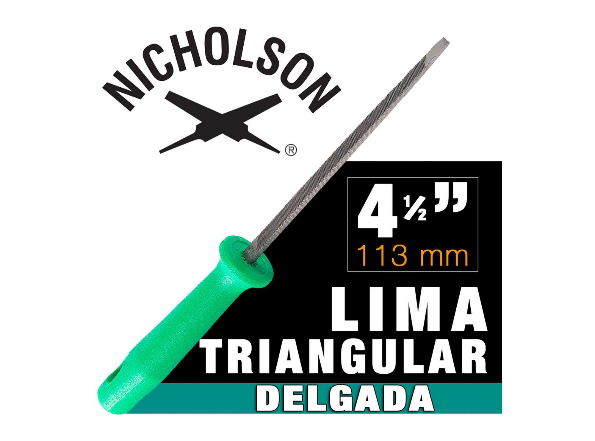 Lima 4 1/2'' triangular delgada mango Nicholson-3
