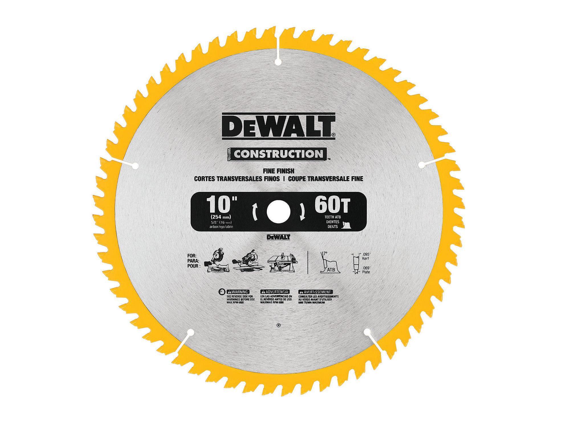 Disco sierra 10'' DW3106 60 dientes madera Dewalt.-0