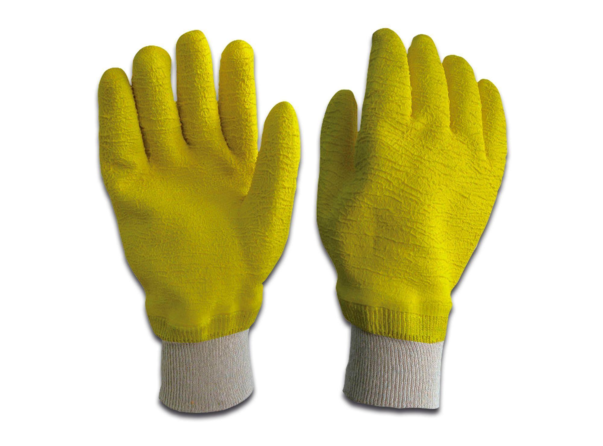 Guante poliéster látex anticorte amarillo Garmendia-0