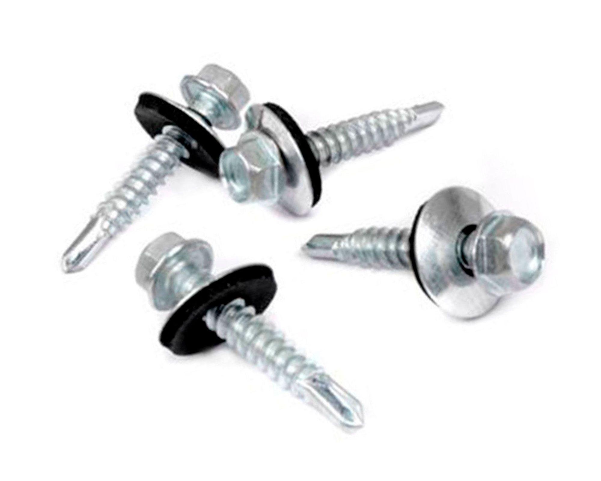 Tornillo autoperforante hexagonal con golilla y goma N°12 x 1 1/4'' 4 unidades Imporper-0