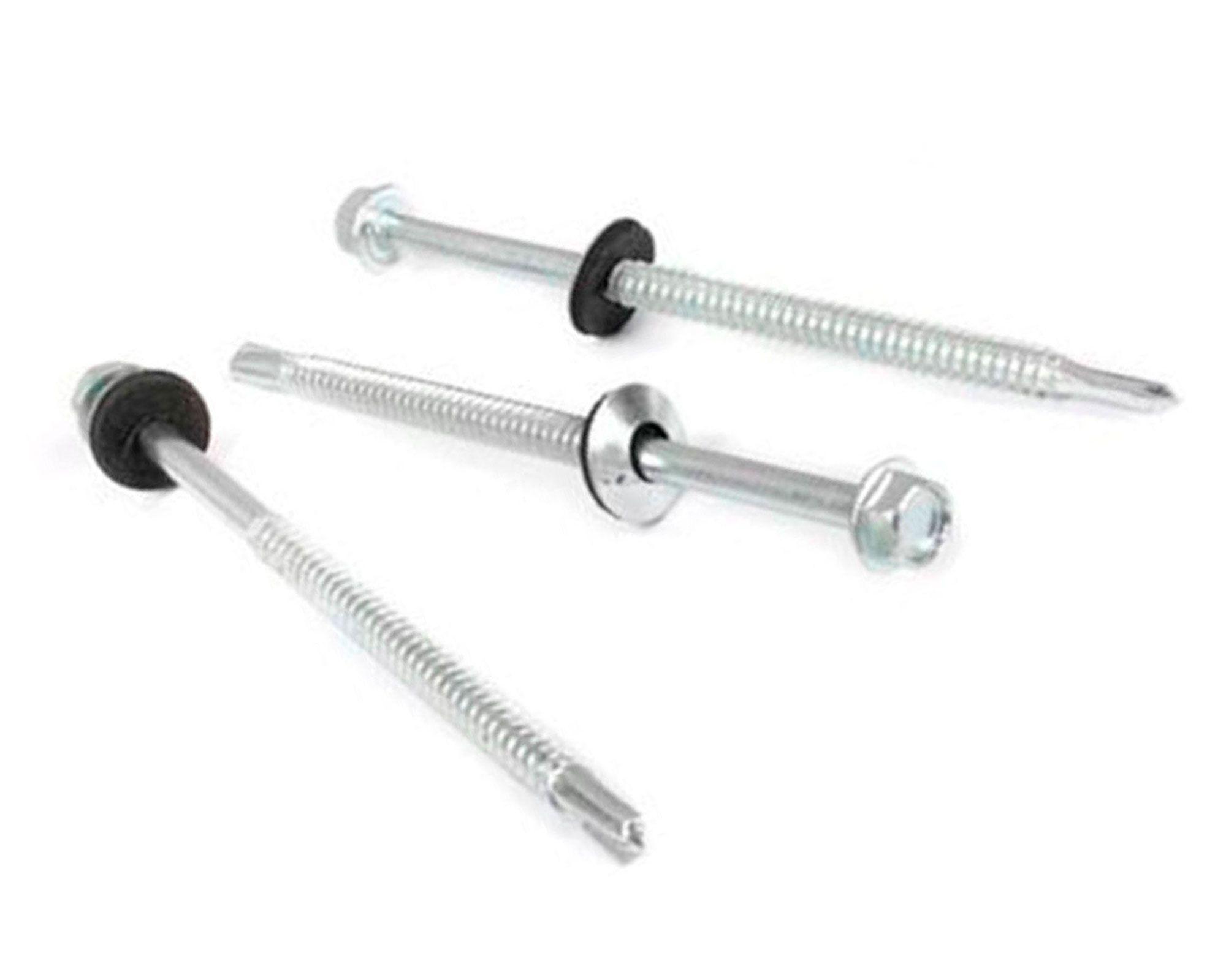 Tornillo autoperforante hexagonal con golilla y goma N°14 x 3 1/2'' 3 unidades Imporper-0