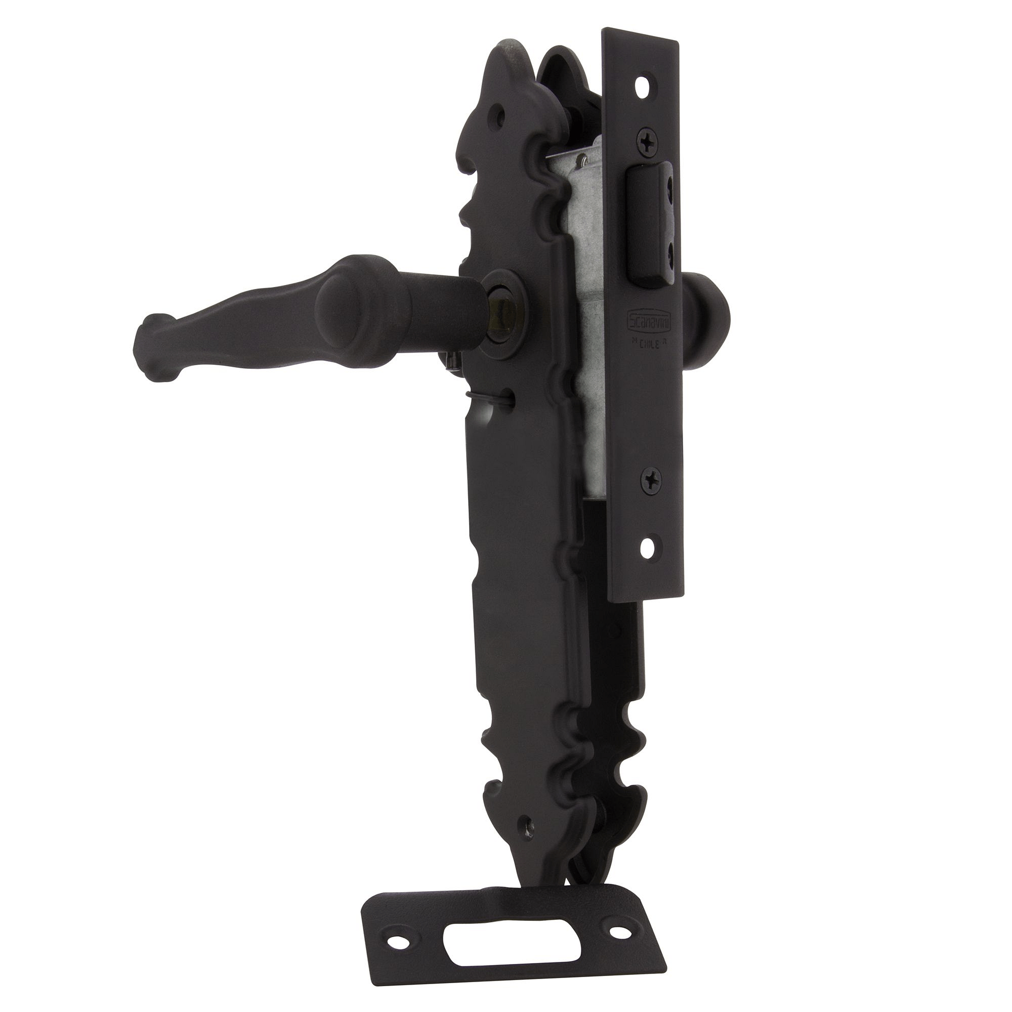Cerradura embutida manilla libre paso/dormitorio negra 1046-935 Scanavini-0