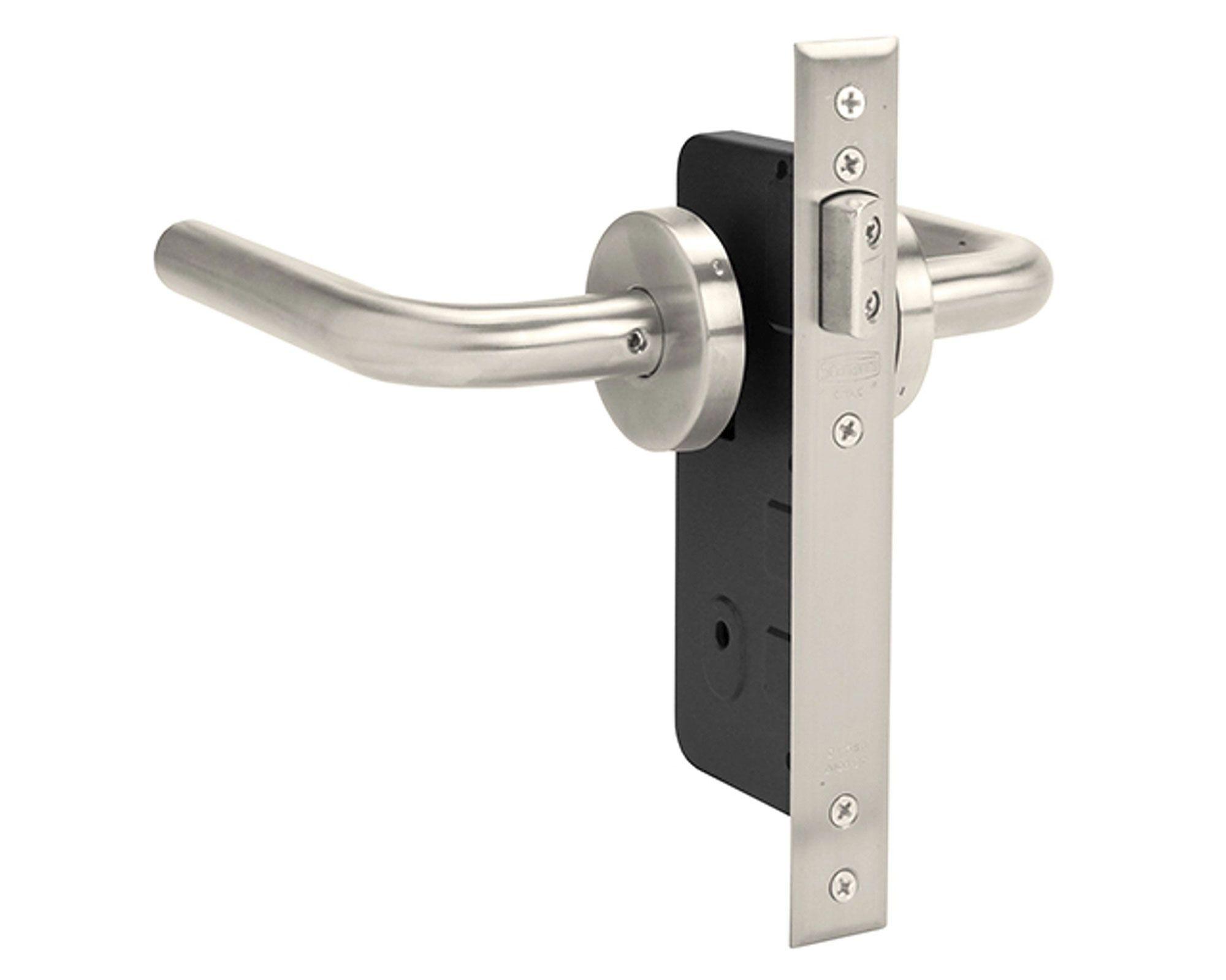 Cerradura embutida manilla libre paso/dormitorio plata 1046-960L Scanavini-0