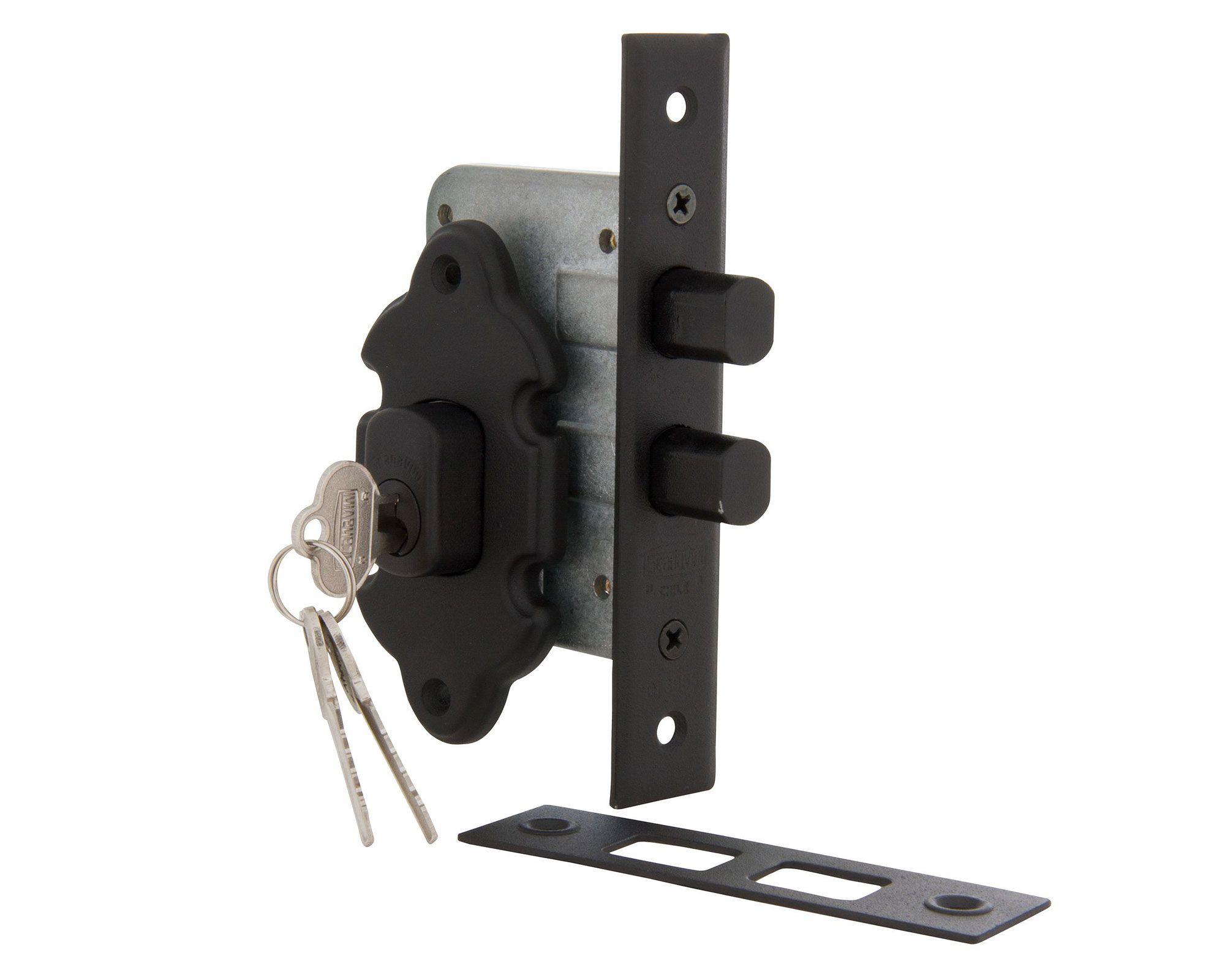 Cerrojo embutido simple 1074 negro Scanavini-2