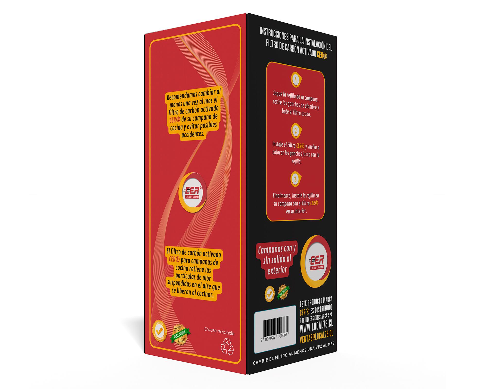 Filtros 72 x 37 cm campanas cocina 6 platos Cer-2