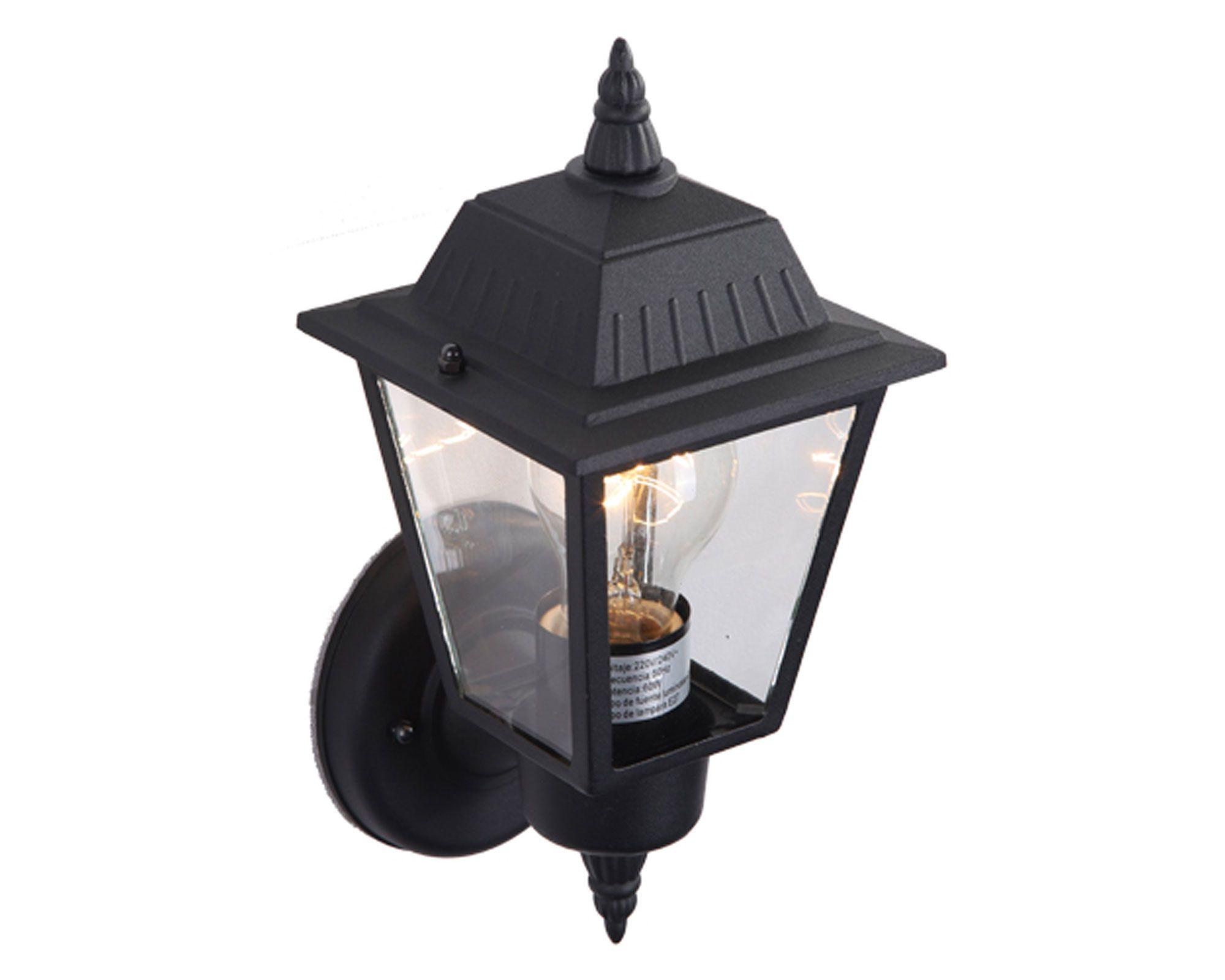Farol pared 1L E27 negro Abitare-6