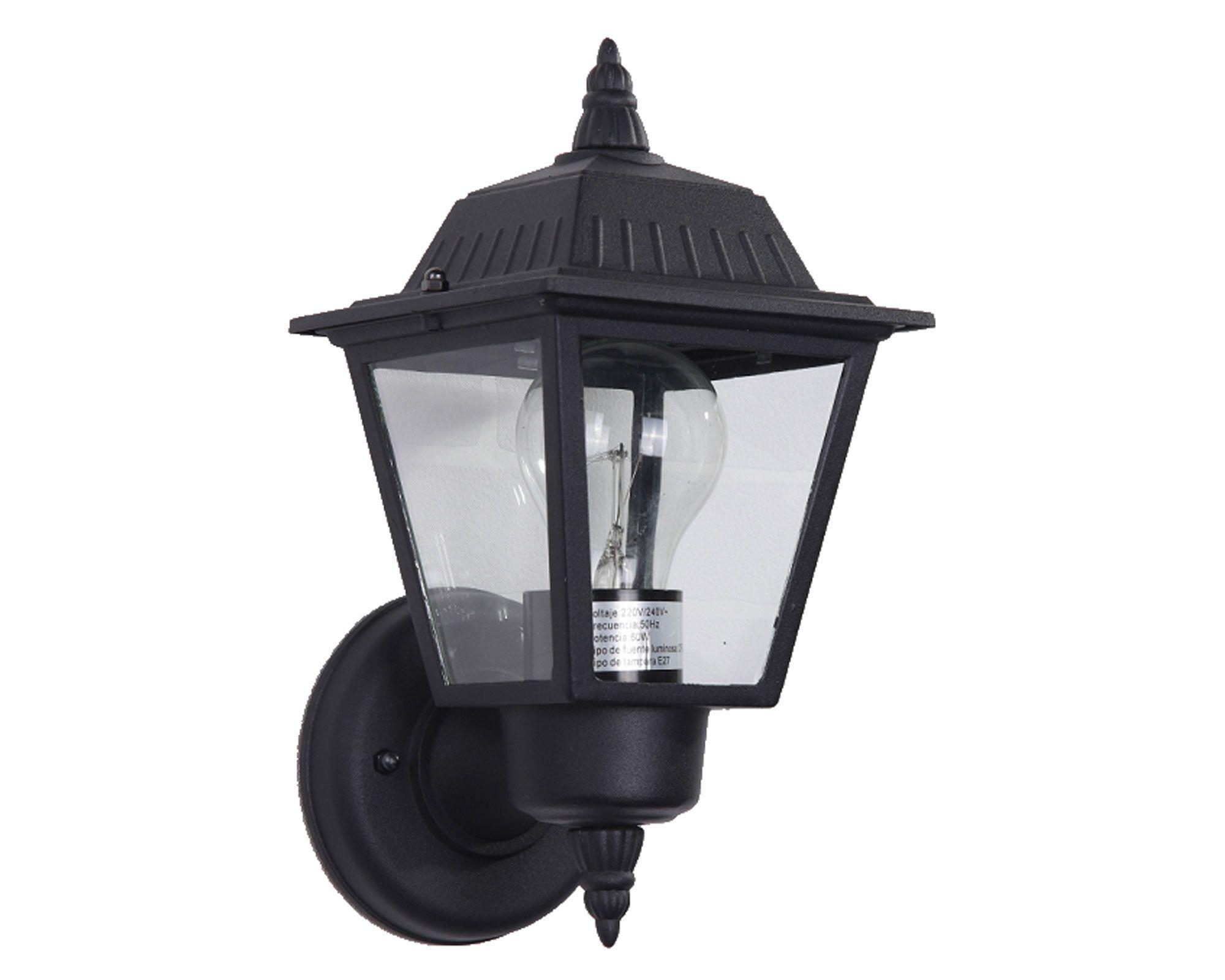 Farol pared 1L E27 negro Abitare-5