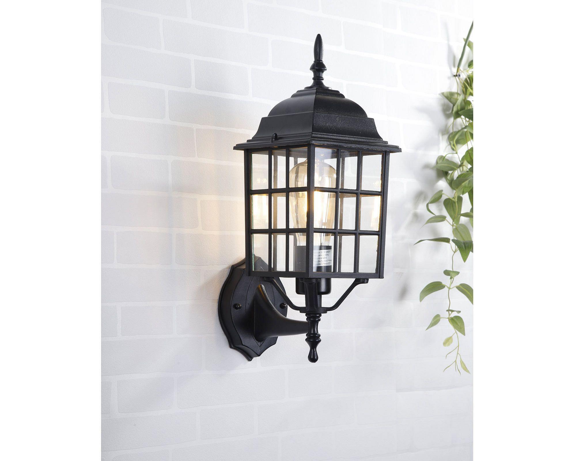Farol pared 1L E27 negro Abitare-3