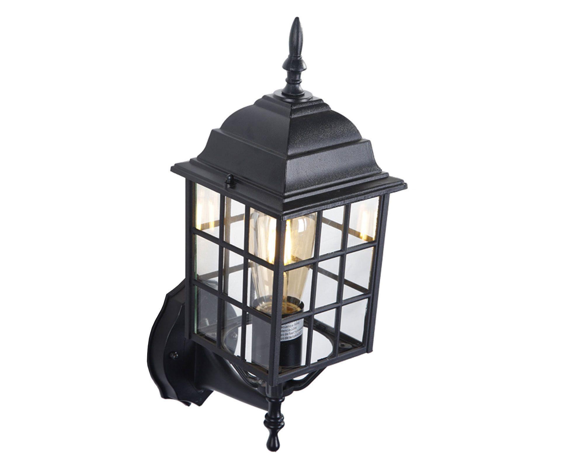 Farol pared 1L E27 negro Abitare-2