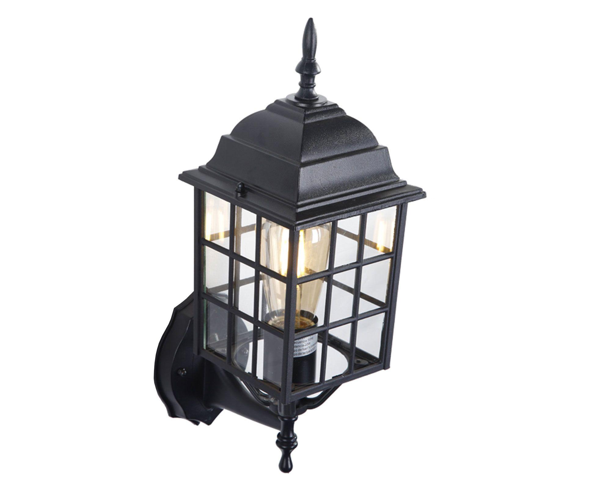 Farol pared 1L E27 negro Abitare-6