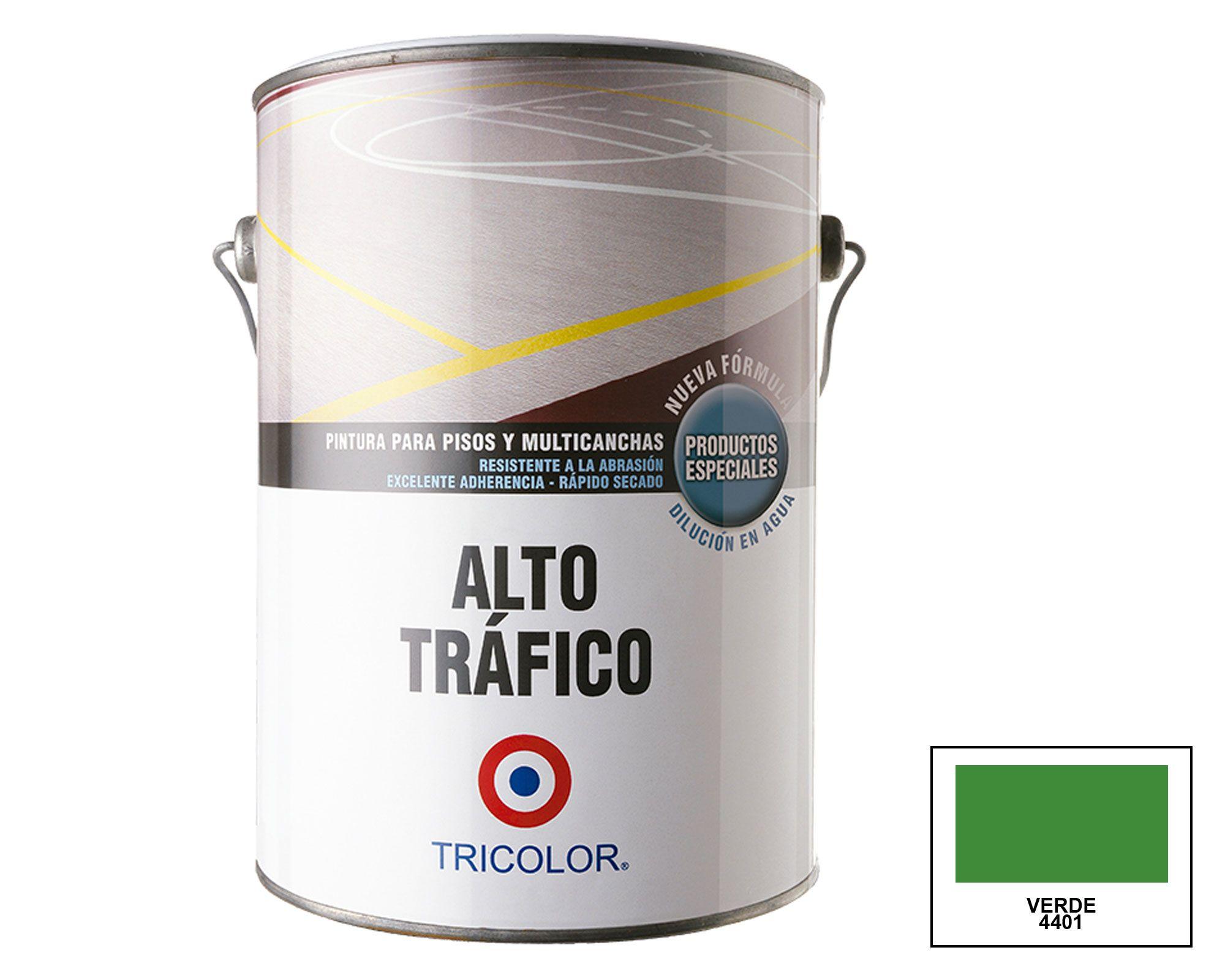 Pintura piso 1 galón Alto tráfico verde Tricolor-0