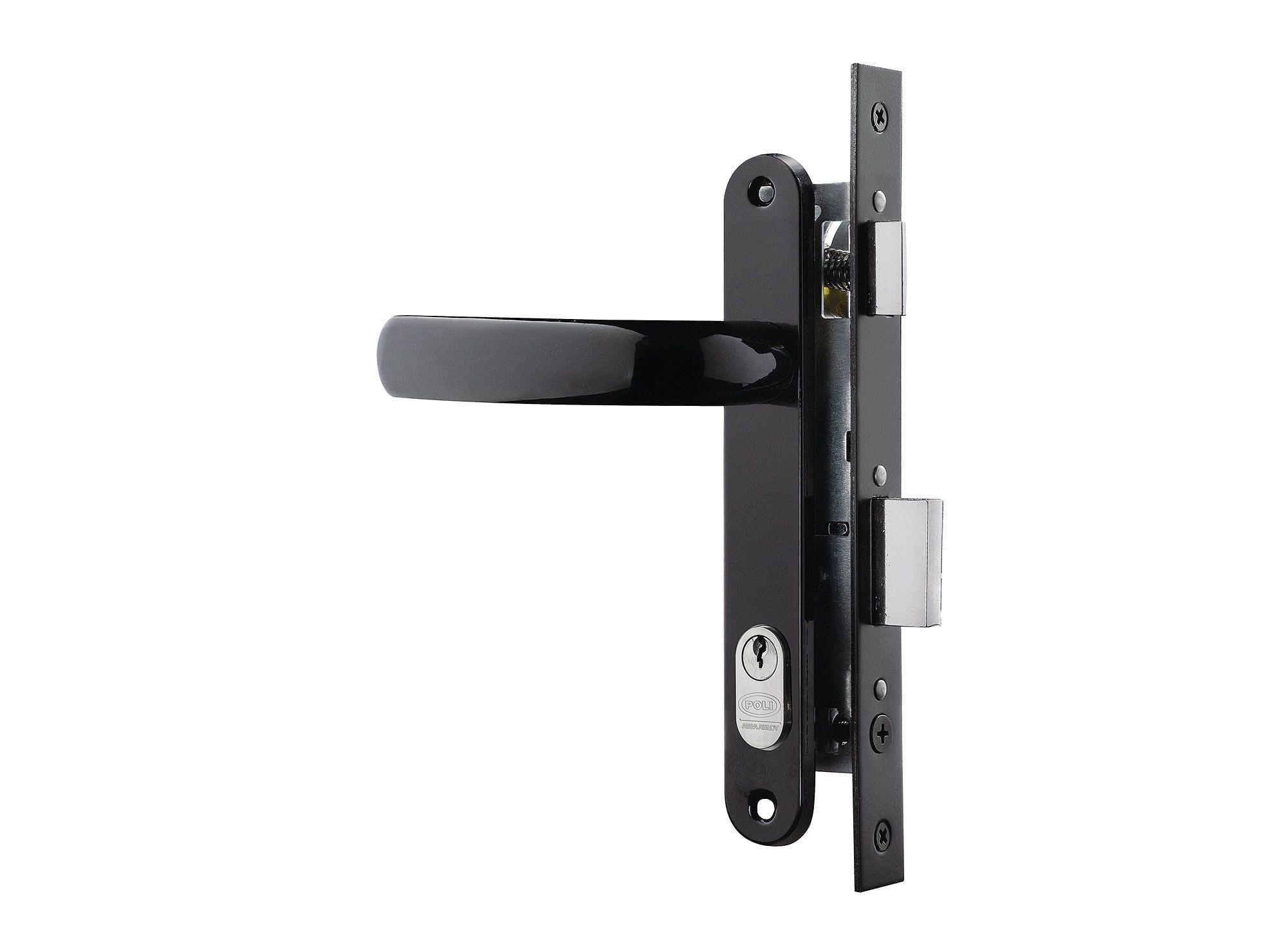 Cerradura embutir manilla oficina negro Poli-0