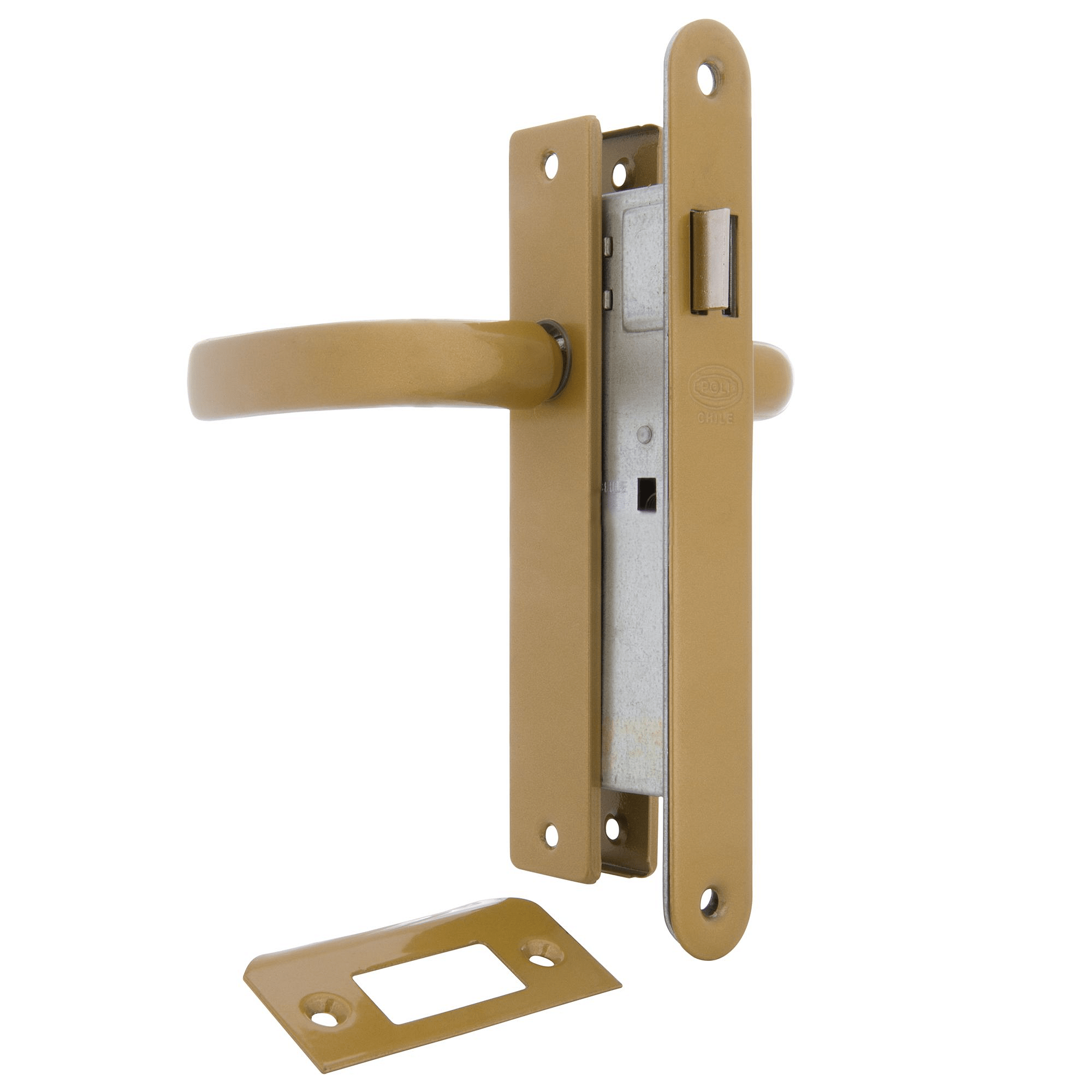 Cerradura embutida manilla libre paso bronce Clásica B40 Poli-0