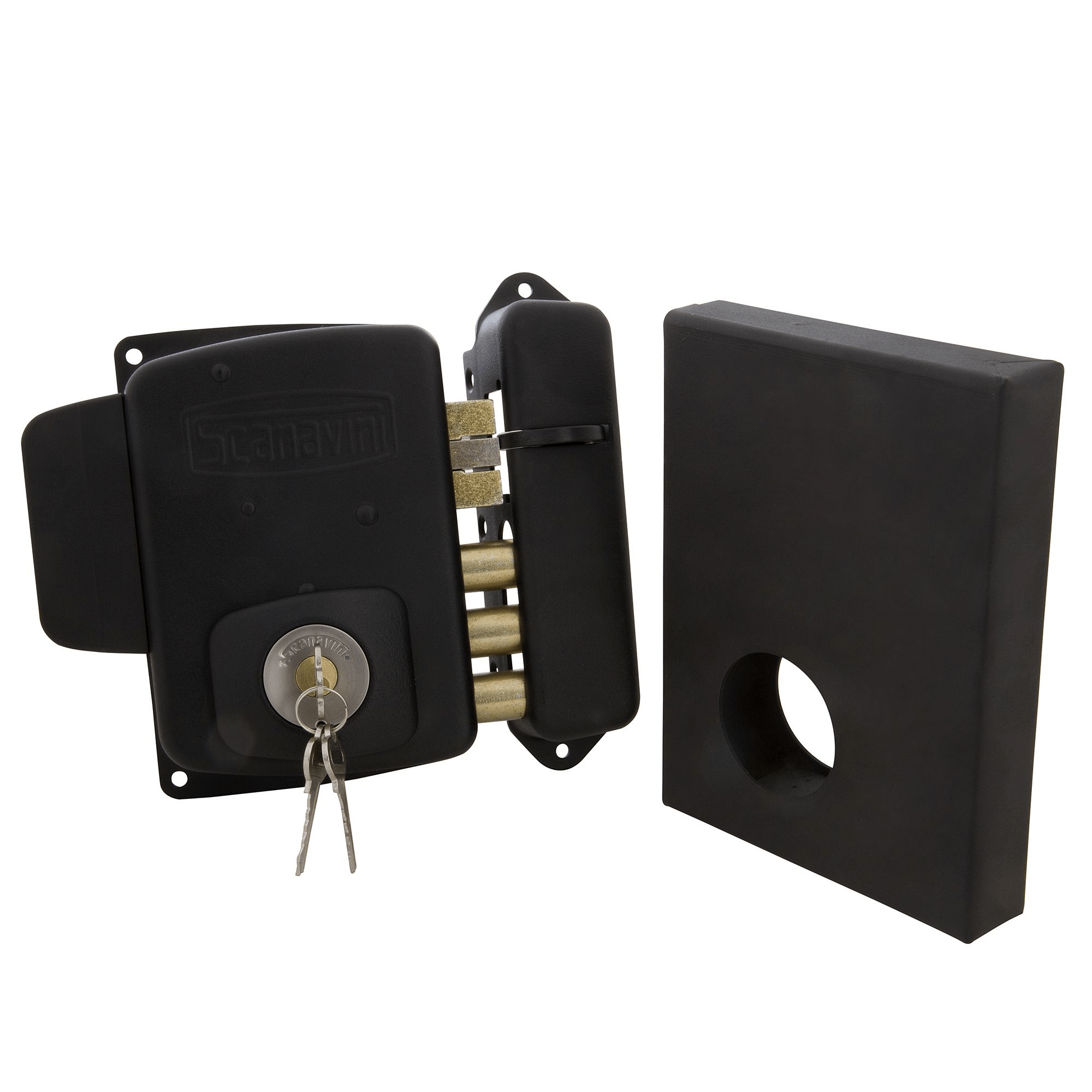 Cerradura sobreponer eléctrica 2150 negro Scanavini-0