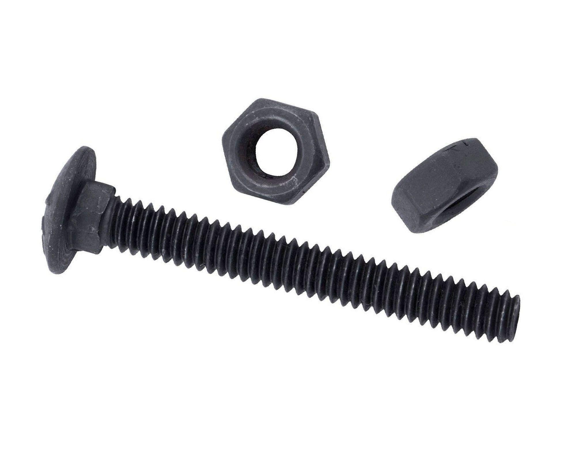 Perno coche 1/4 x 2'' pavonado + tuercas 4 unidades Imporper-0