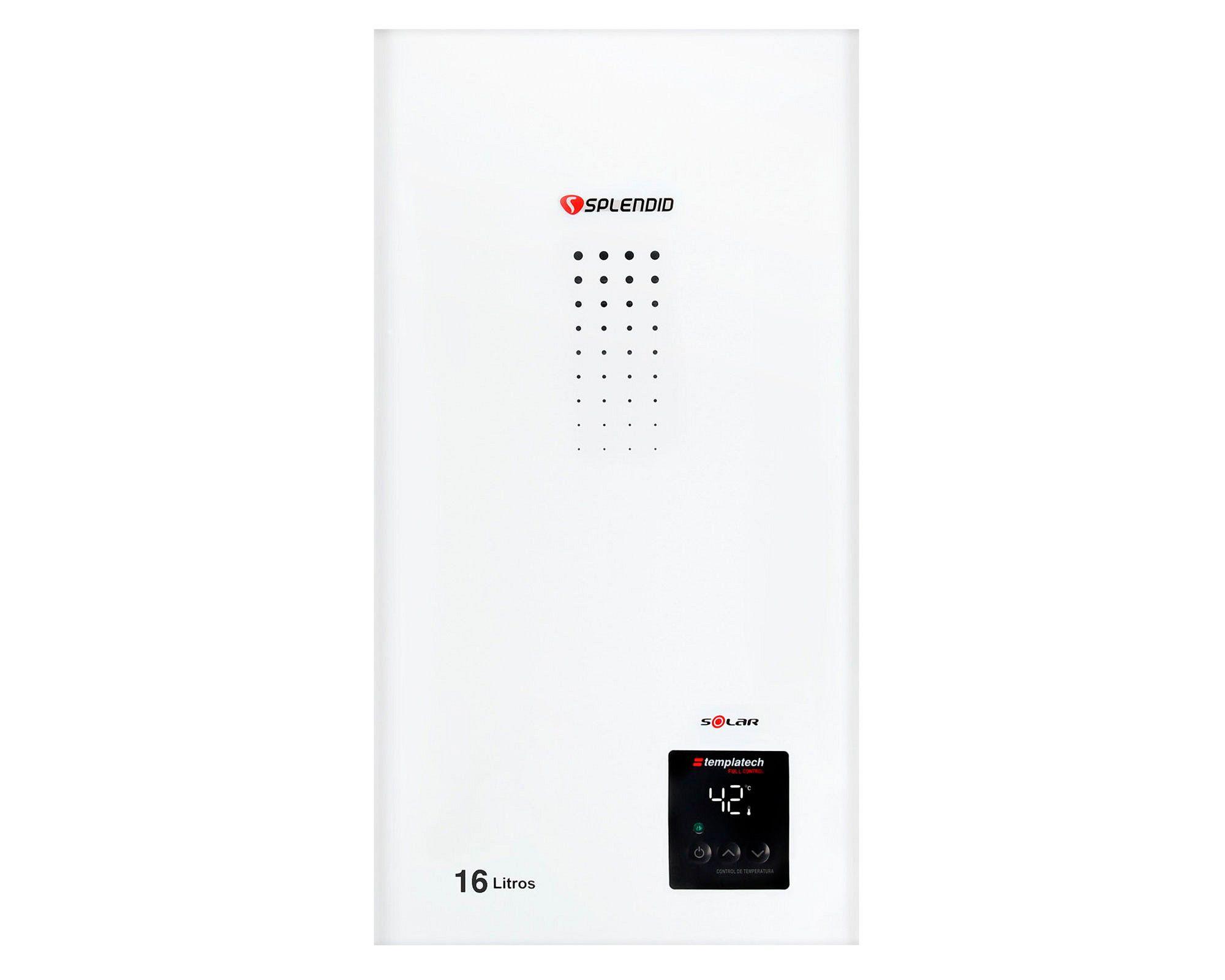 Calefont ionizado tiro natural 16 litros gas licuado Templatech Splendid-0