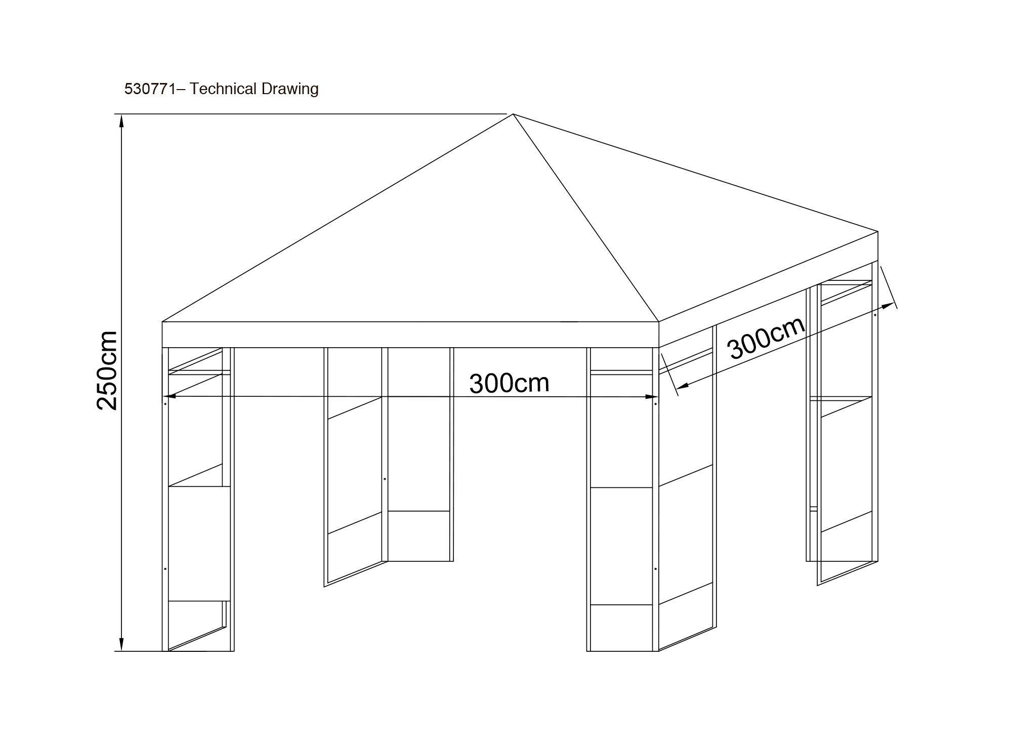 Pérgola 2,5x3x3 m blanco Outzen-3