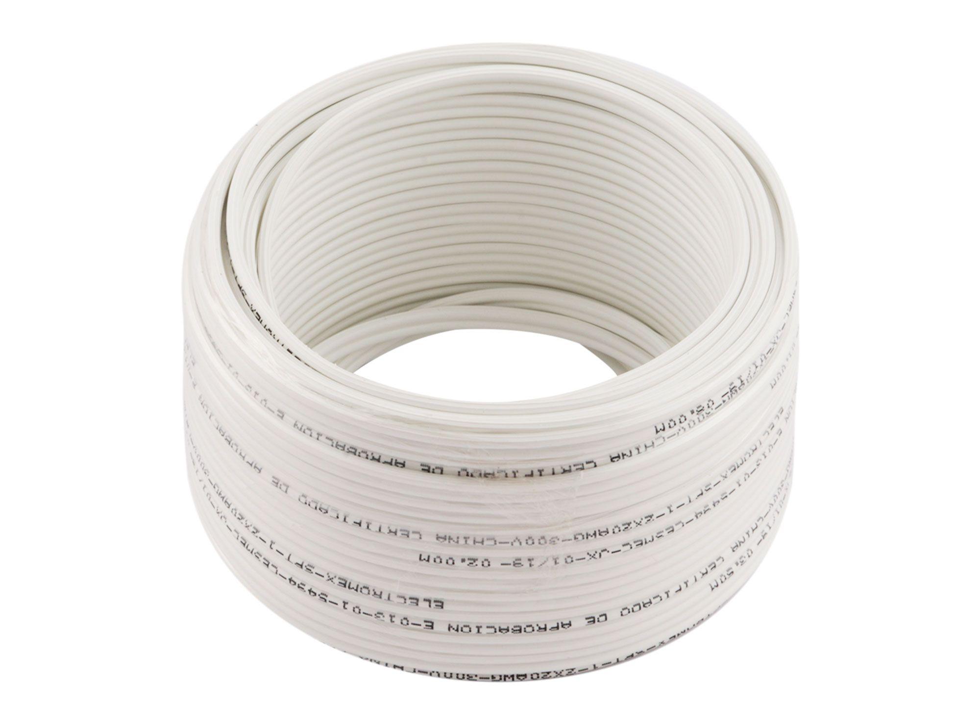 Rollo cable spt 2 x 20 awg blanco 10 mts Electromex-0