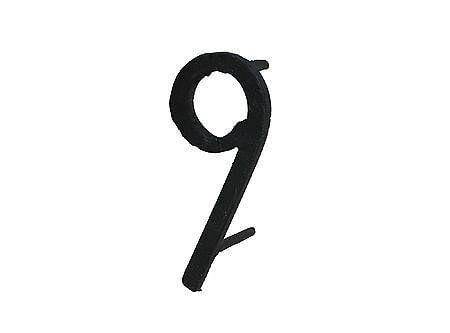Número 9 metálico negro Idaf-0