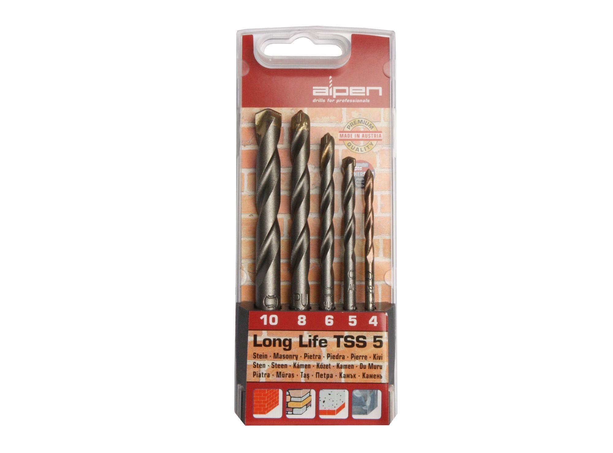 Juego de brocas para hormigon  long life tss 5 Alpen-0