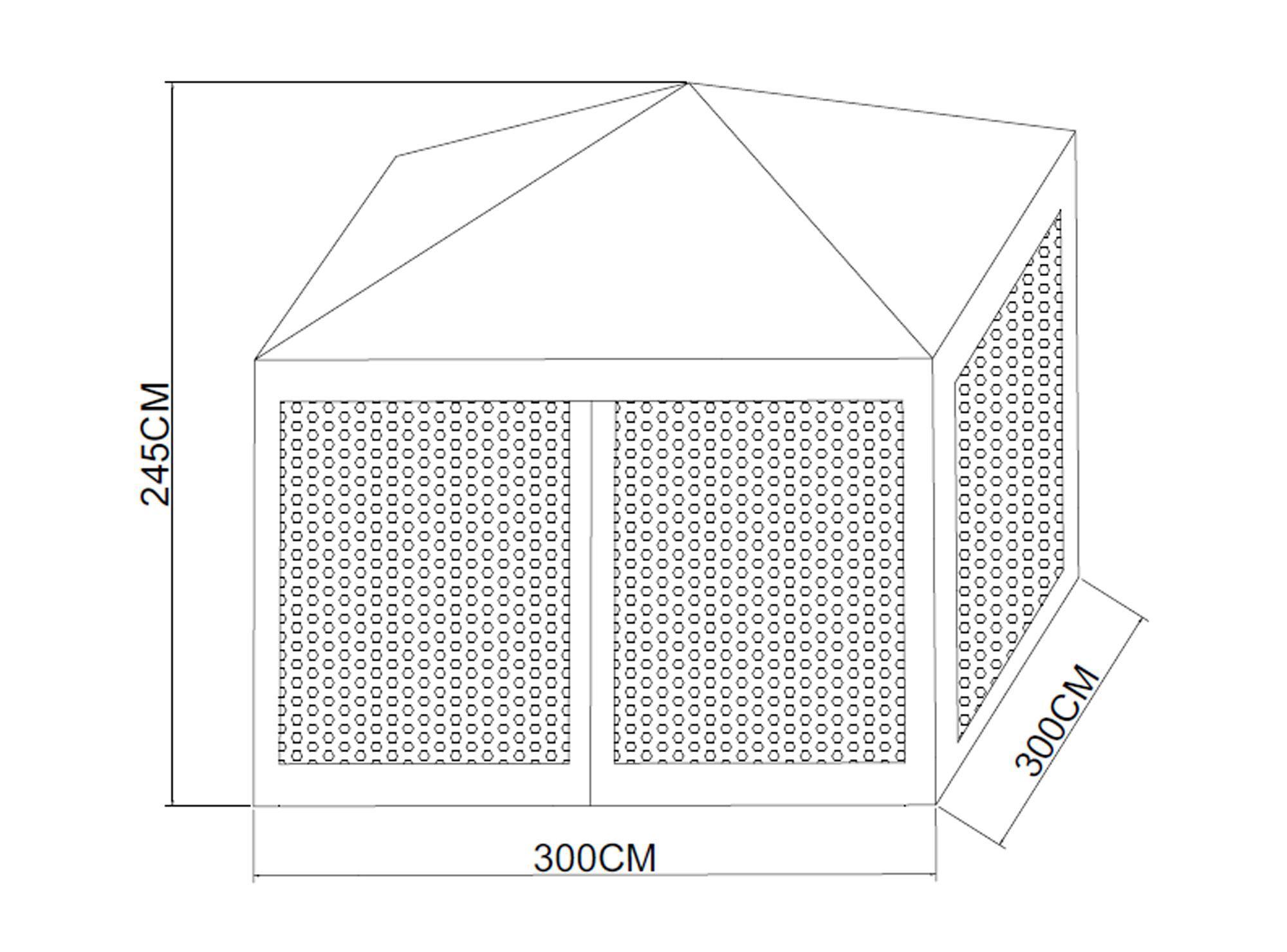 Mosquitero/toldo 3x3 m Rafia azul/blanco Outzen-1