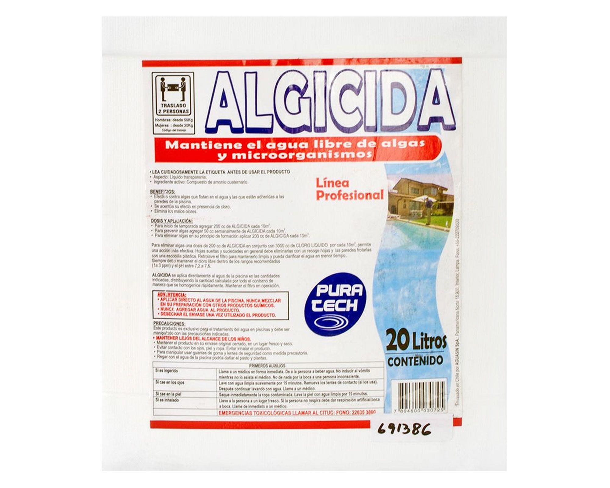 Alguicida piscina 20 litros línea profesional Pura tech-1