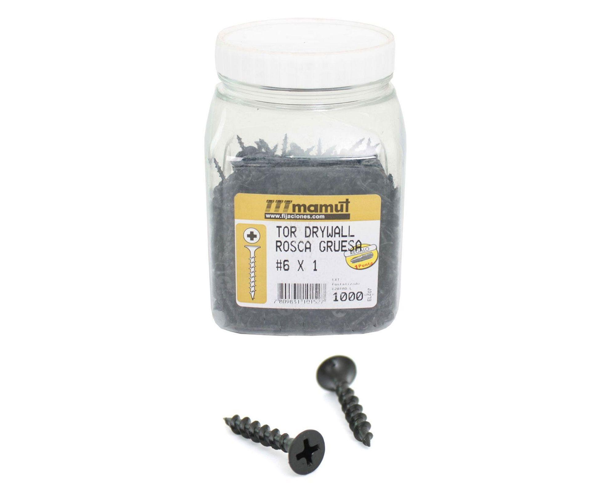 Tornillo volcanita crs rosca gruesa fosfatado 6x1 balde 1000 Mamut-1