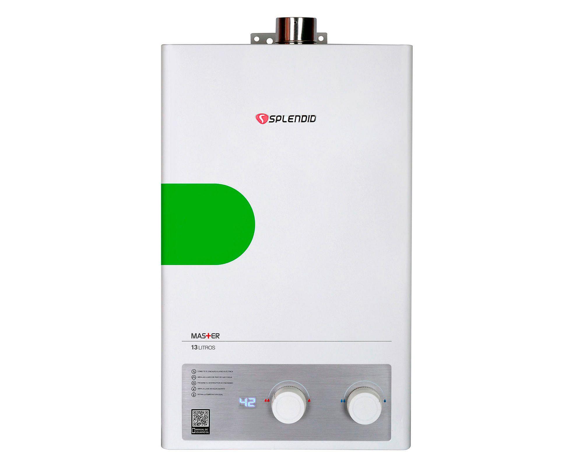 Calefont ionizado tiro forzado 13 litros gas licuado Master Splendid-0