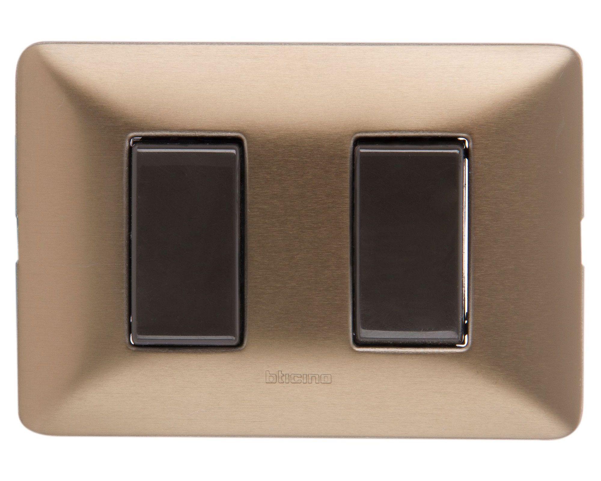 Interruptor doble 10 a magic titaneo Bticino-0
