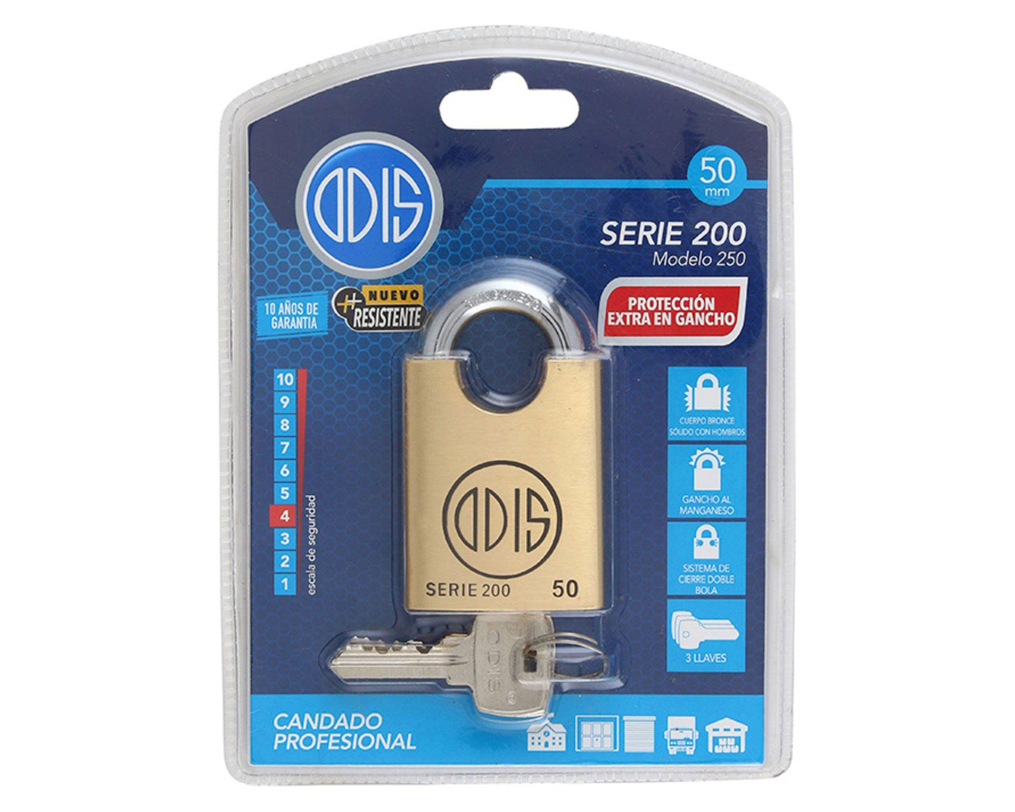 Candado alta seguridad exterior bronce con hombros 50mm S200 Odis-2