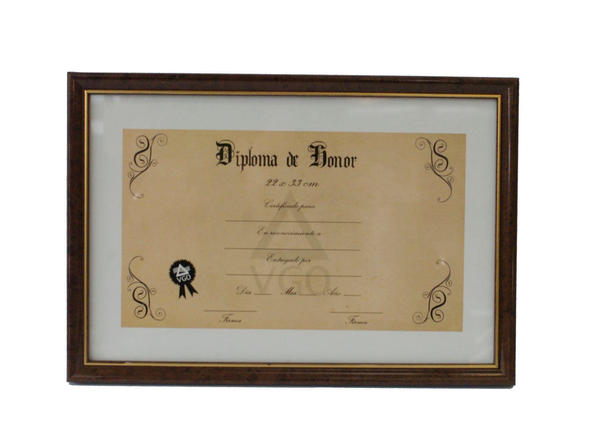 Marco diploma de honor 22 x 33 cm VGO-0
