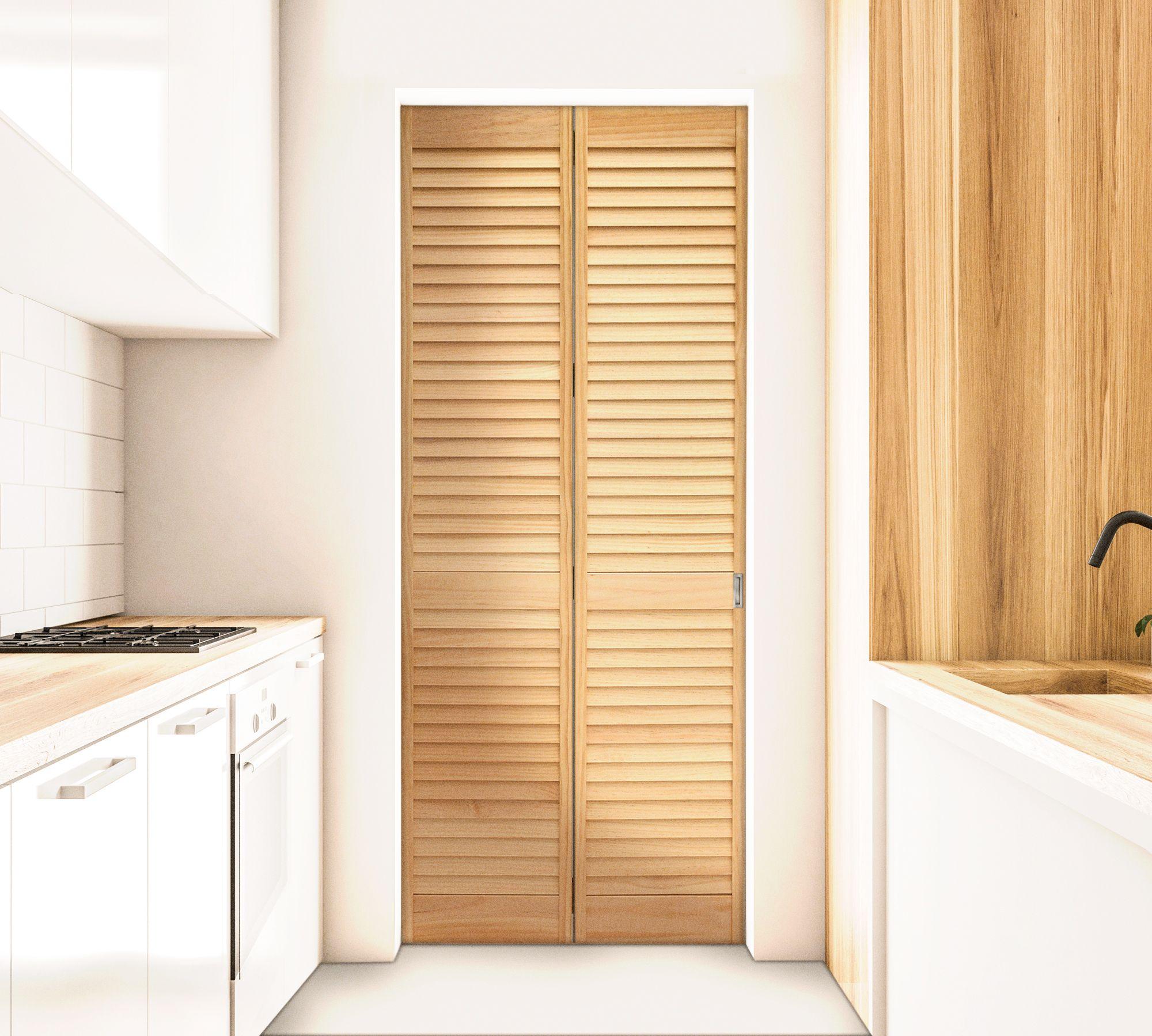 Set Puerta de clóset celosía plegable 80x200 cm Pino Radiata-0