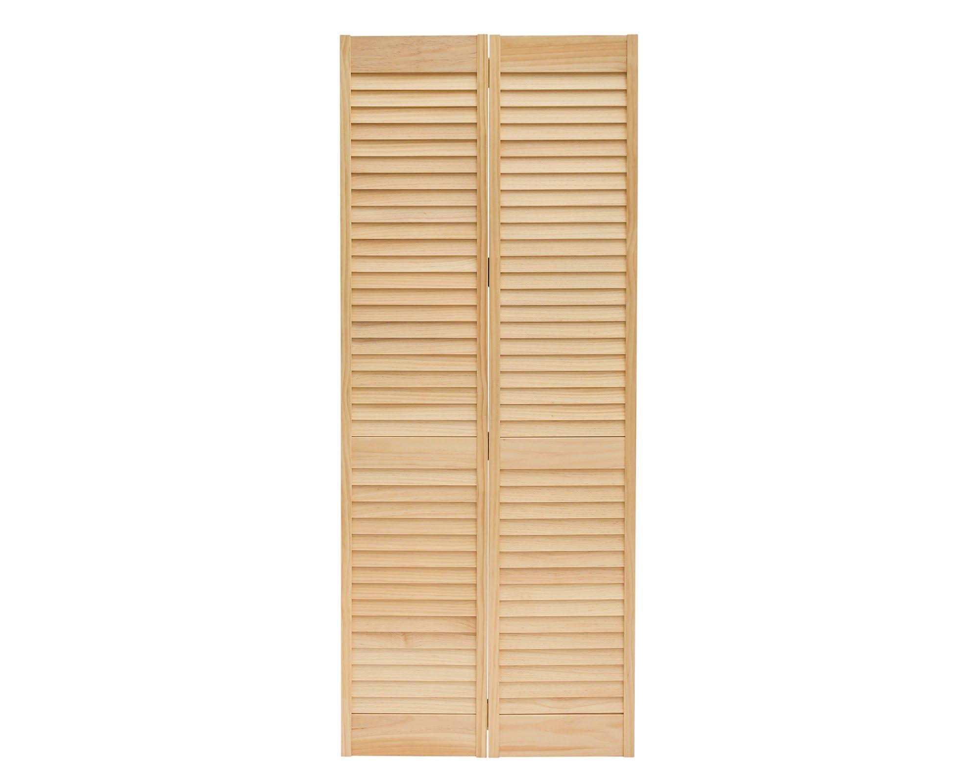Set Puerta de clóset celosía plegable 100x200 cm Pino Radiata-1