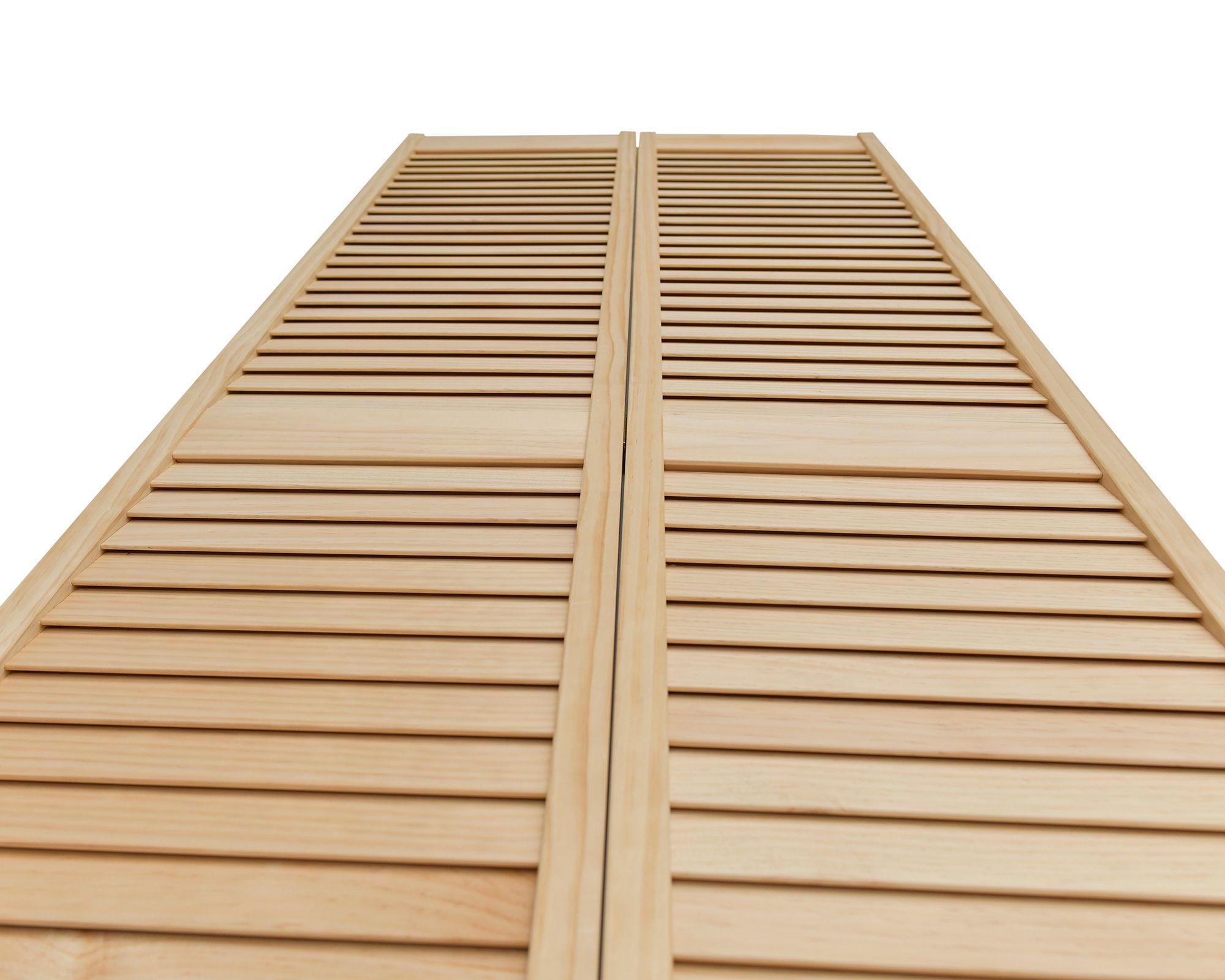 Set Puerta de clóset celosía plegable 100x200 cm Pino Radiata-3