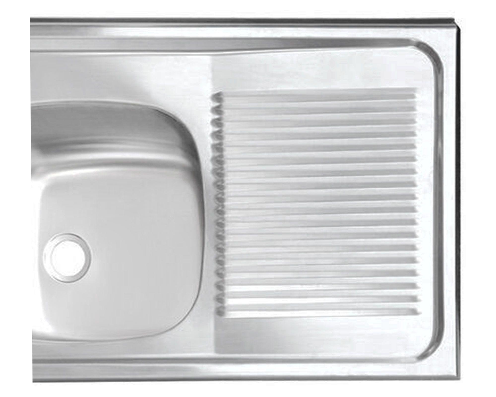 Lavaplatos doble sobreponer 120x50 cm izquierda inox Splendid-2