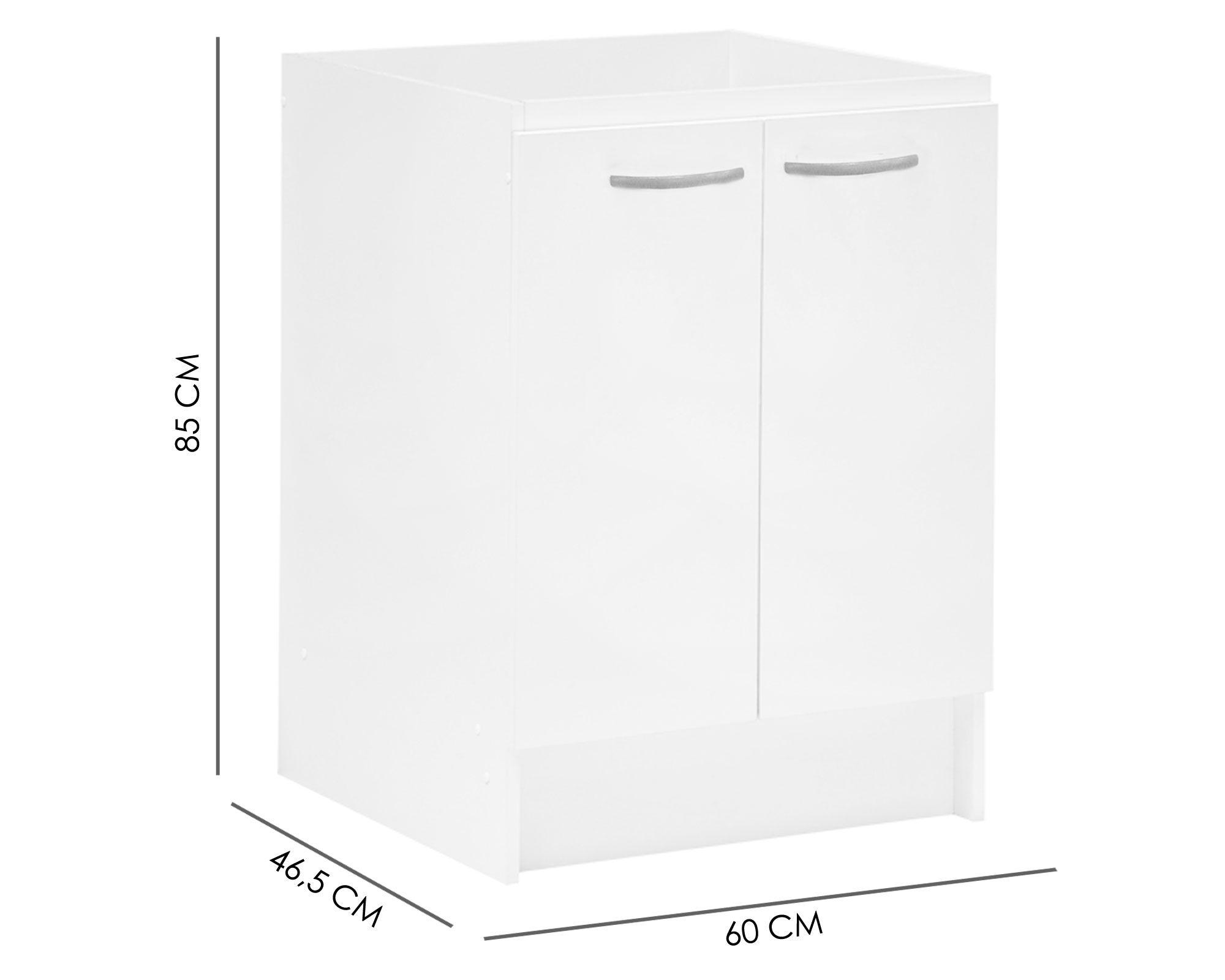 Mueble base lavaplatos 2 puertas mediano blanco Mobikit-4