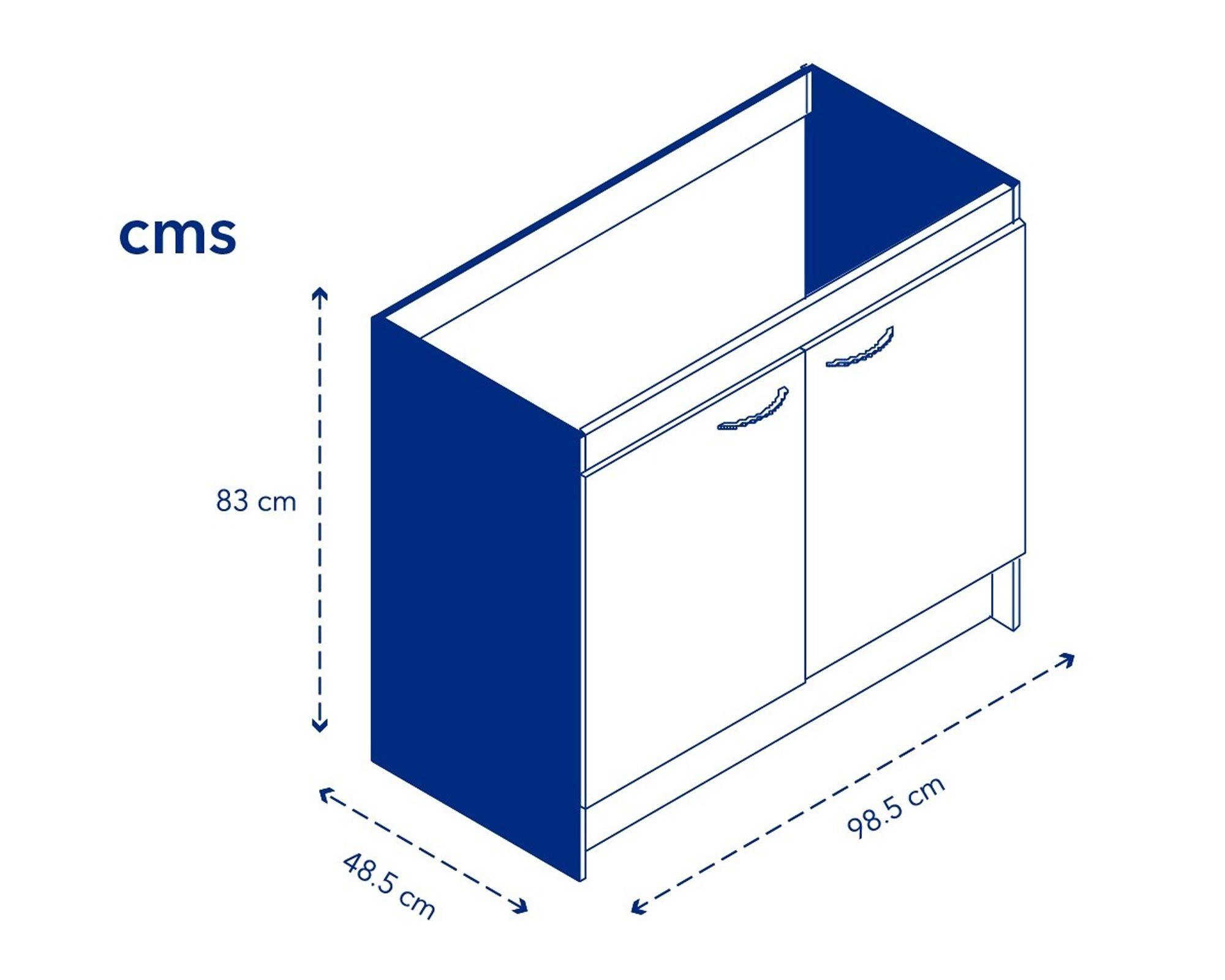 Mueble base lavaplatos 98,5 cm 2 puertas Basic blanco Mobikit-3