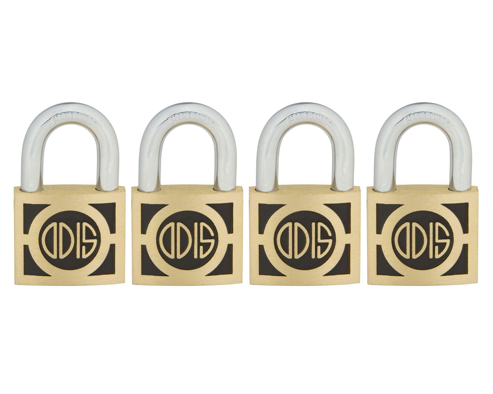 Pack 4 candados medio interior/exterior bronce 40mm S300 Odis-0