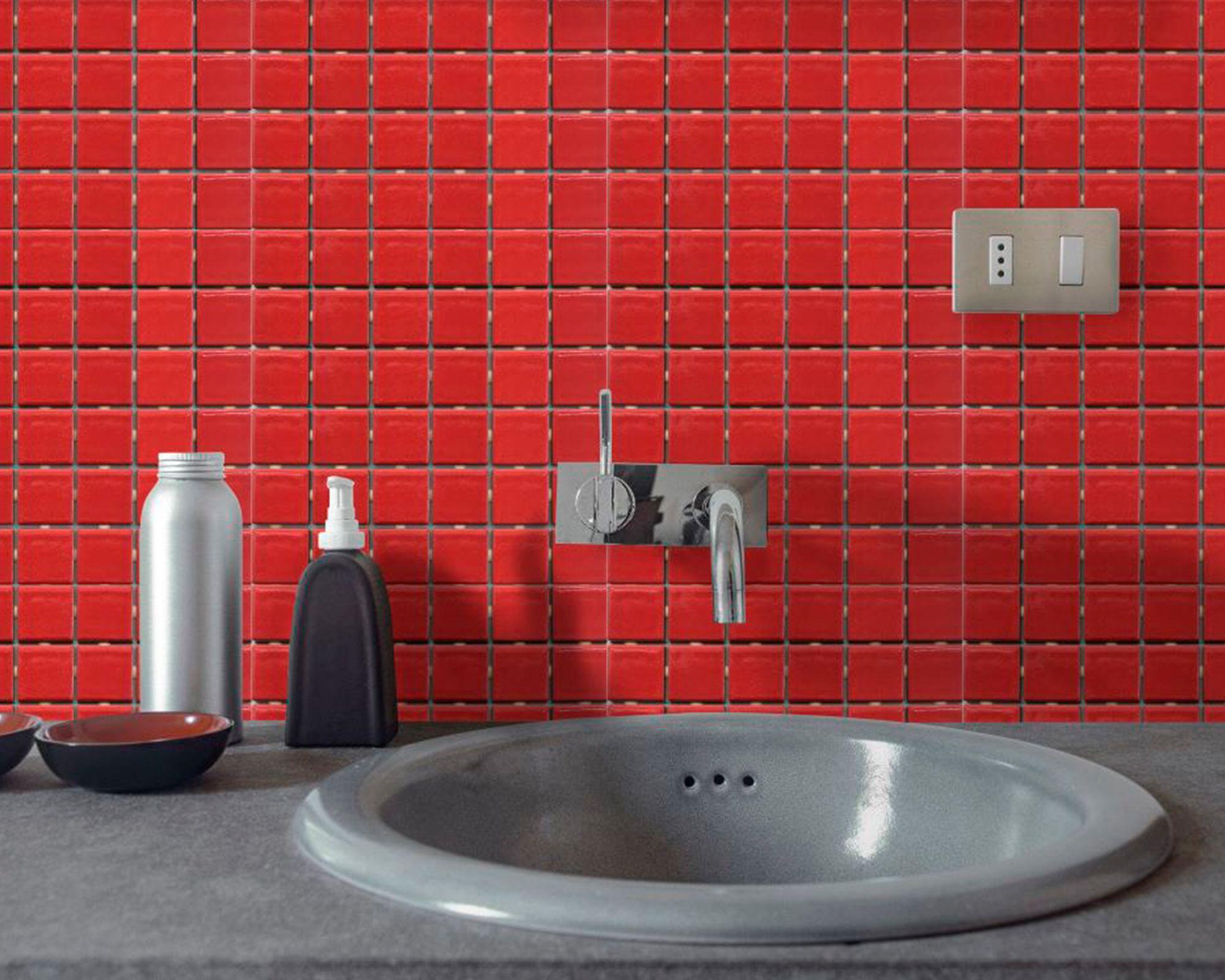 Mosaico 30 x 30 cm rojo Decoralia-1