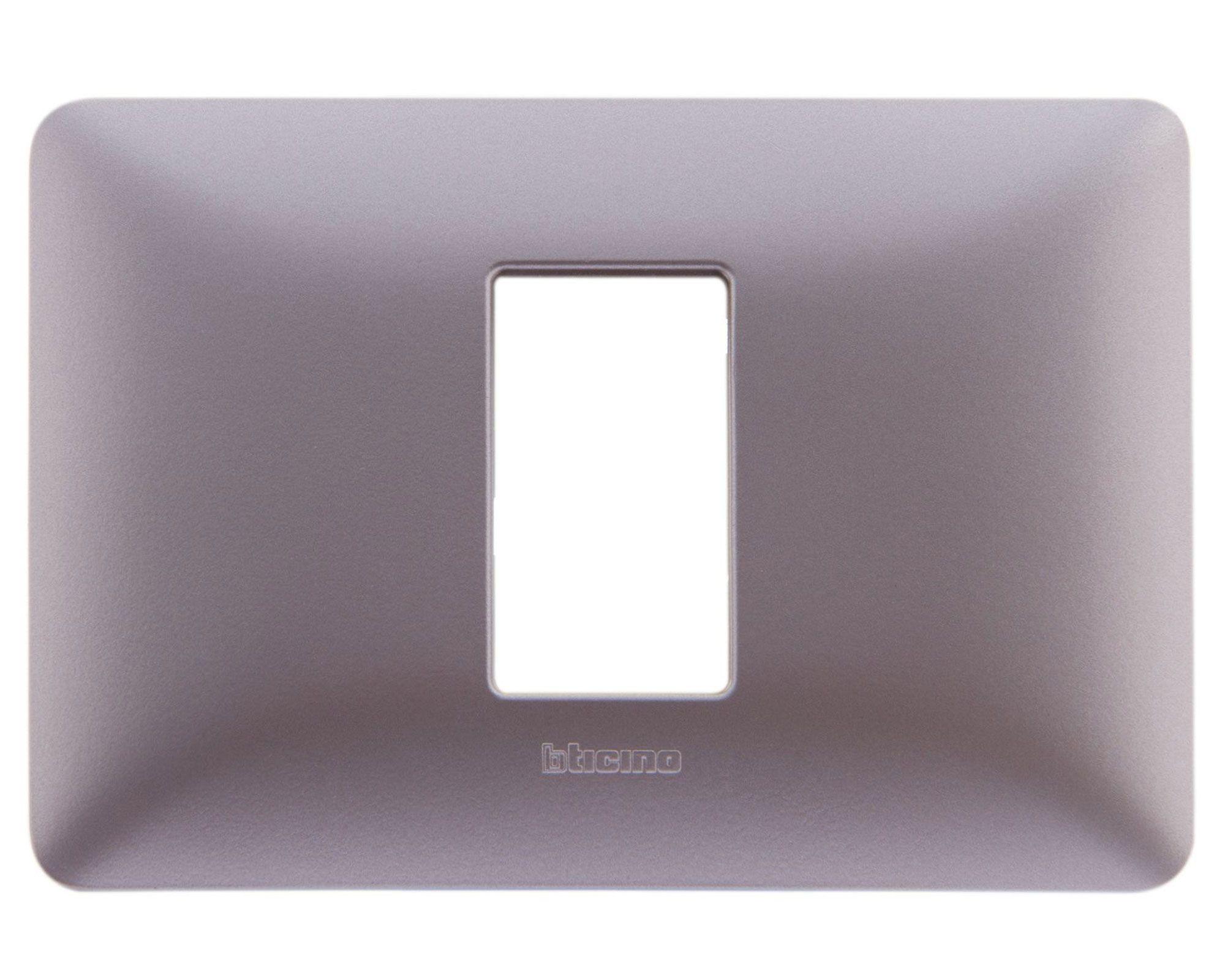 Placa 1 módulo titanio claro matix Bticino-0