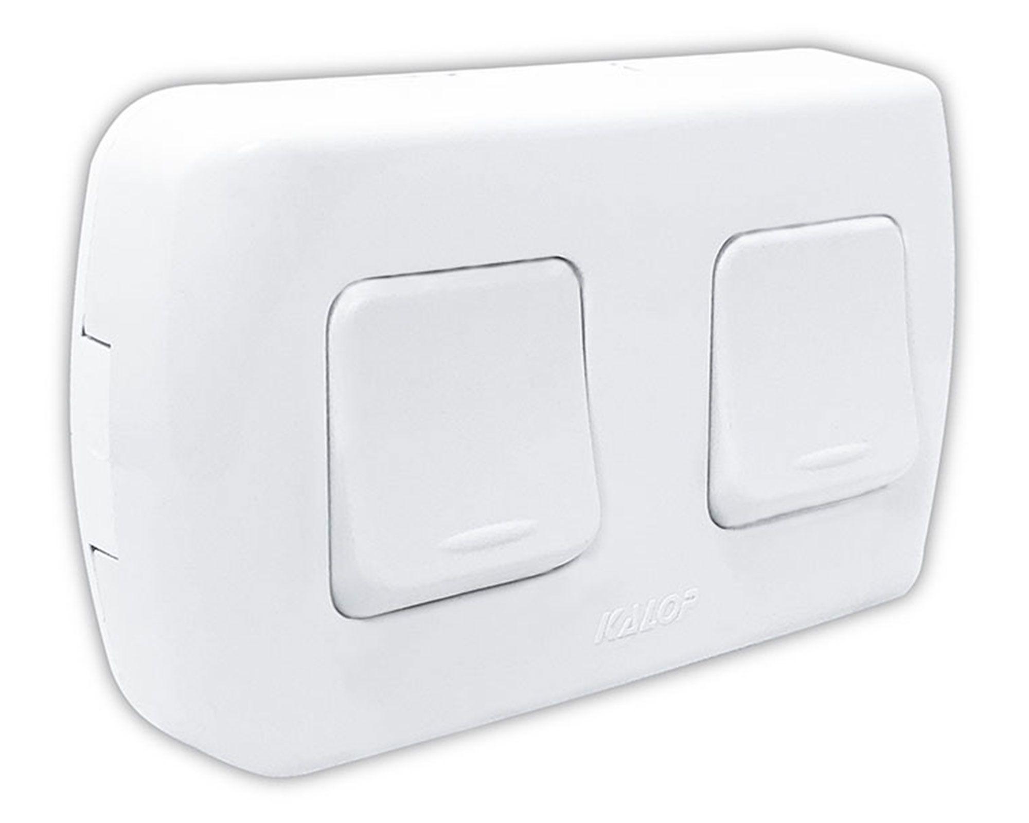 Interruptor 2 puntos tekna 10a 250v blanco Kalop-2