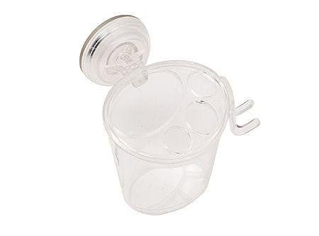 Organizador baño 11x9x10 cm con porta maquina de afeitar clear Cotidiana-0