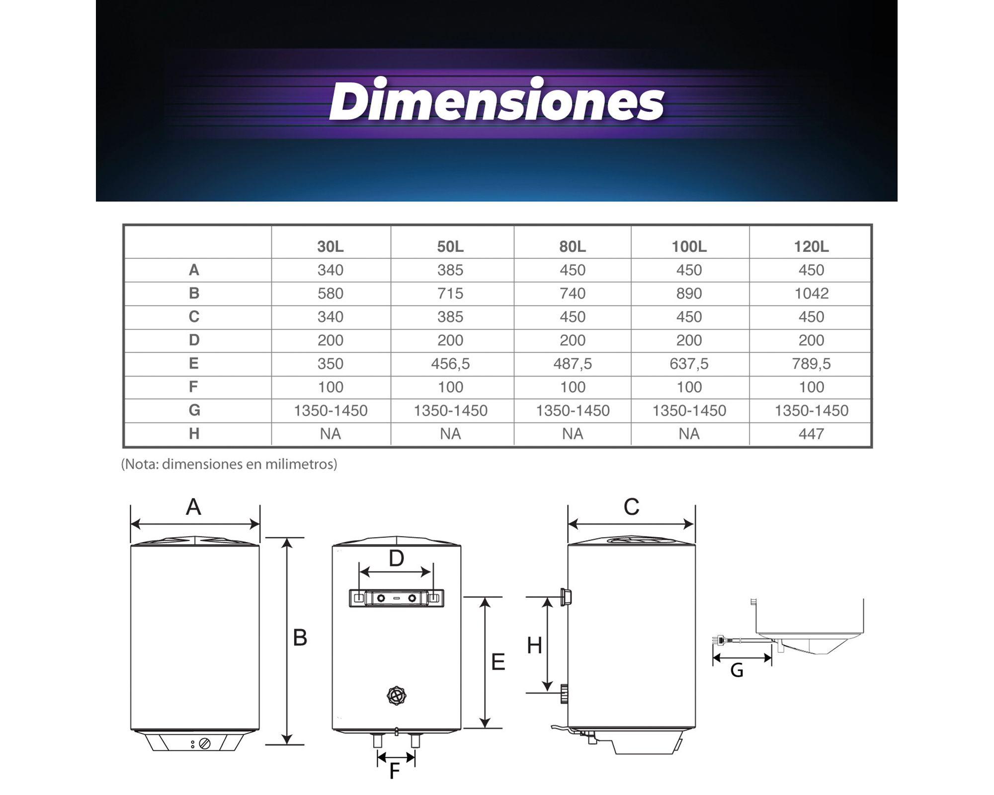 Termo eléctrico 100 litros Mural blanco Splendid-7